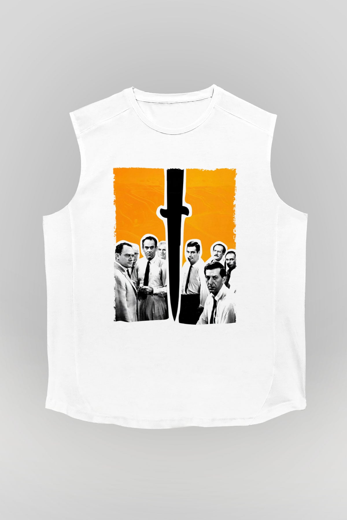 Unisex 12 Öfkeli Adam-12 Angry Men Baskılı Beyaz Kolsuz Tişört