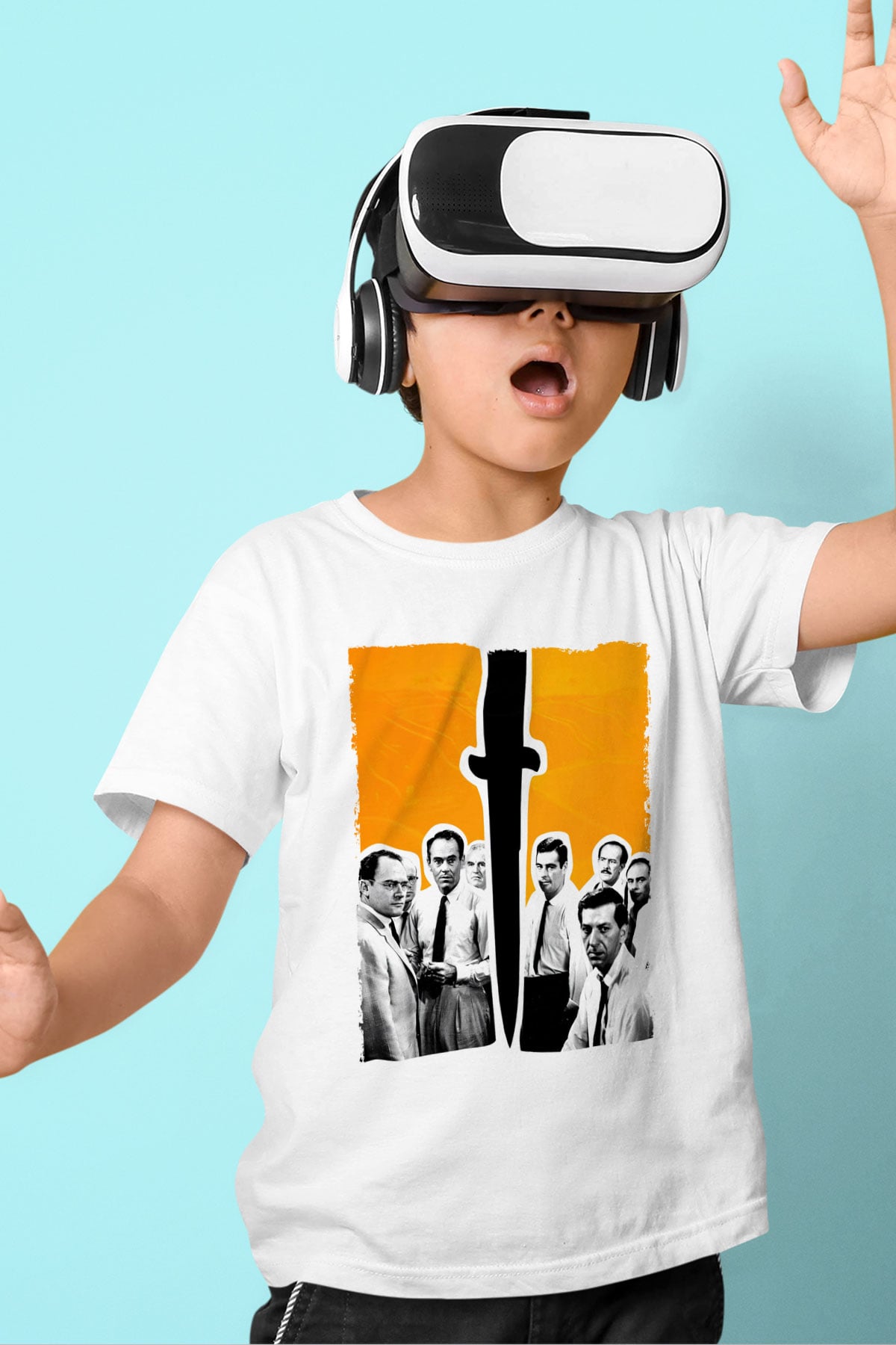 Unisex 12 Öfkeli Adam-12 Angry Men Baskılı Beyaz Çocuk Tişört