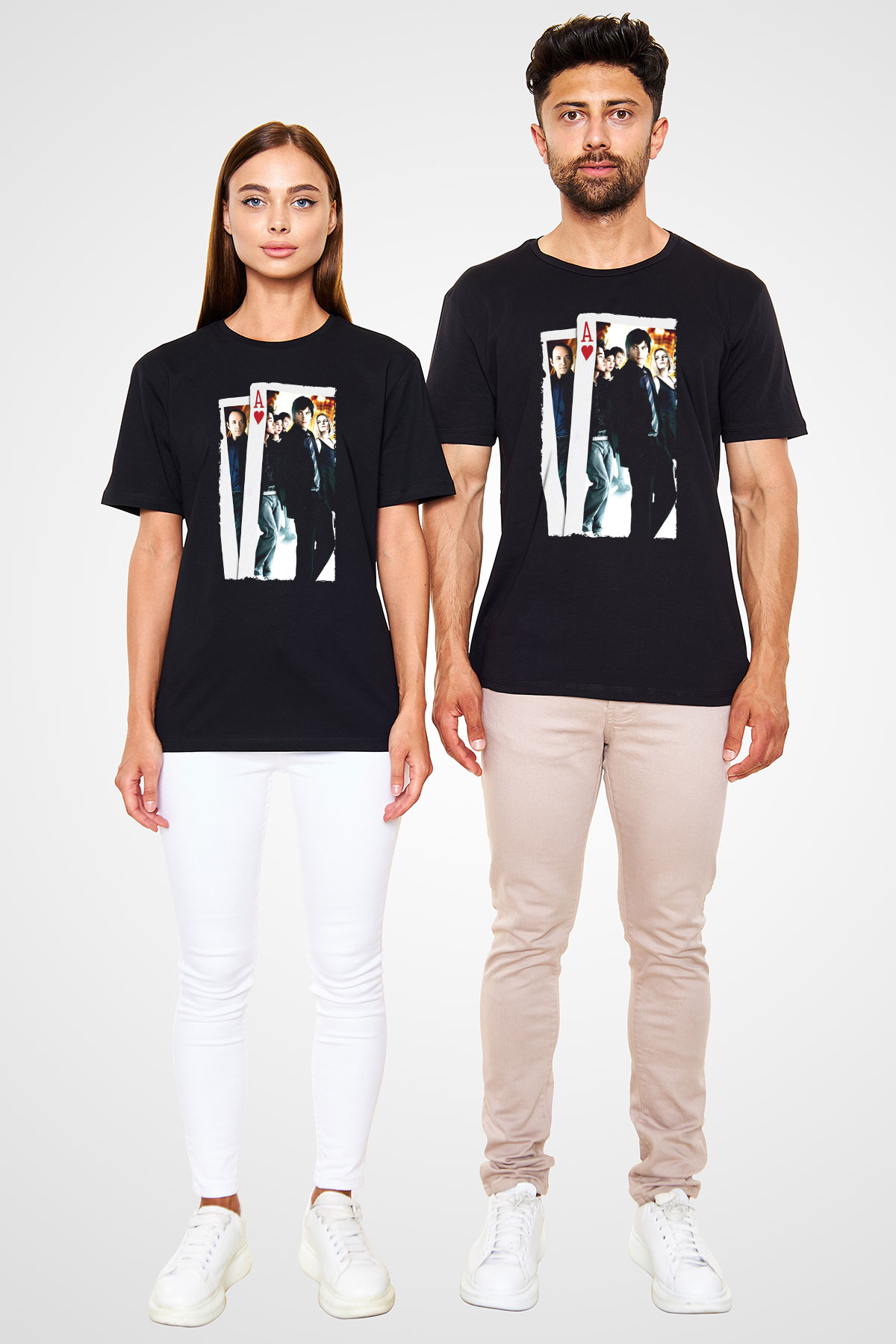 Unisex 21 Baskılı Siyah Tişört
