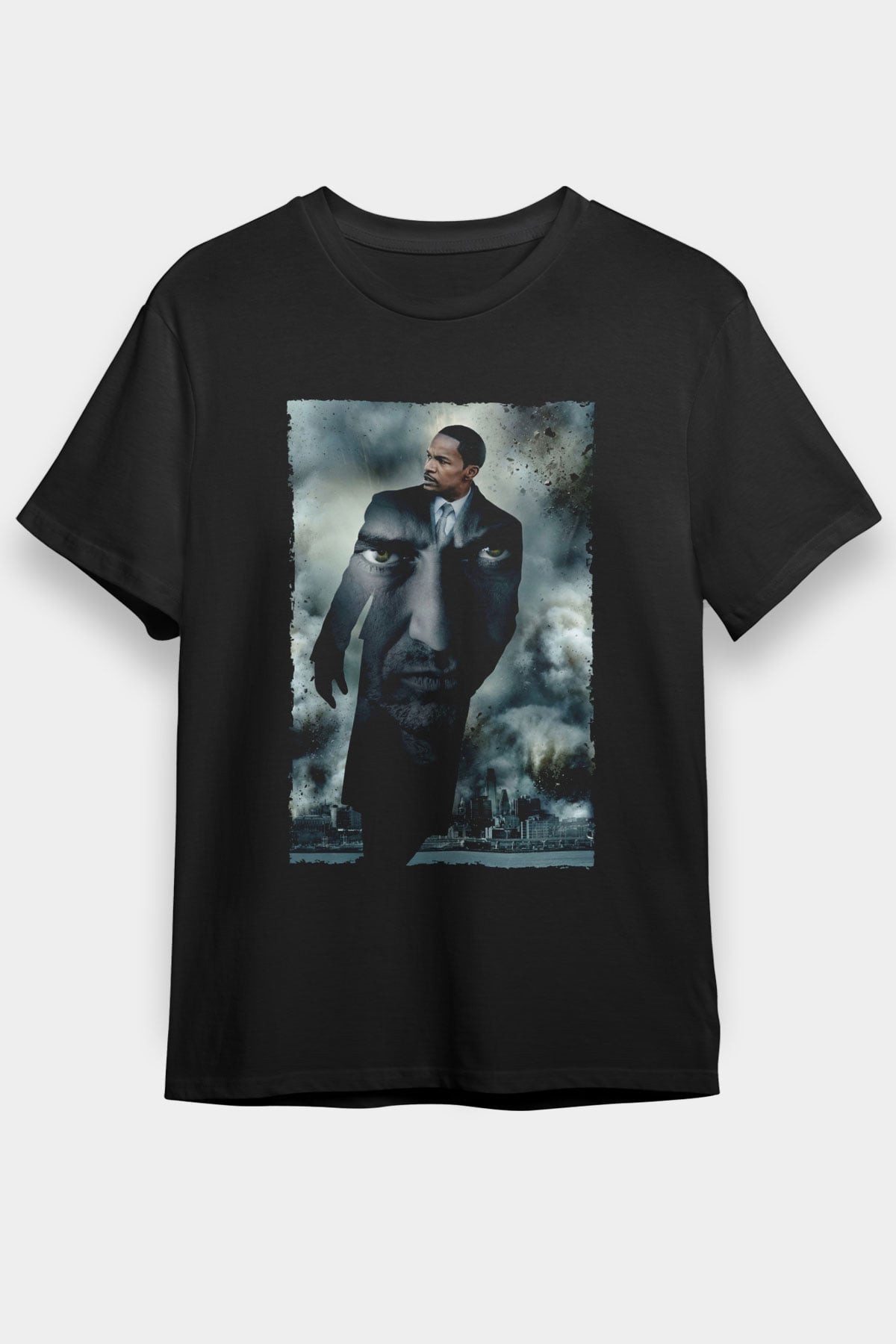 Unisex Adalet Peşinde (Law Abiding Citizen) Baskılı Siyah Tişört