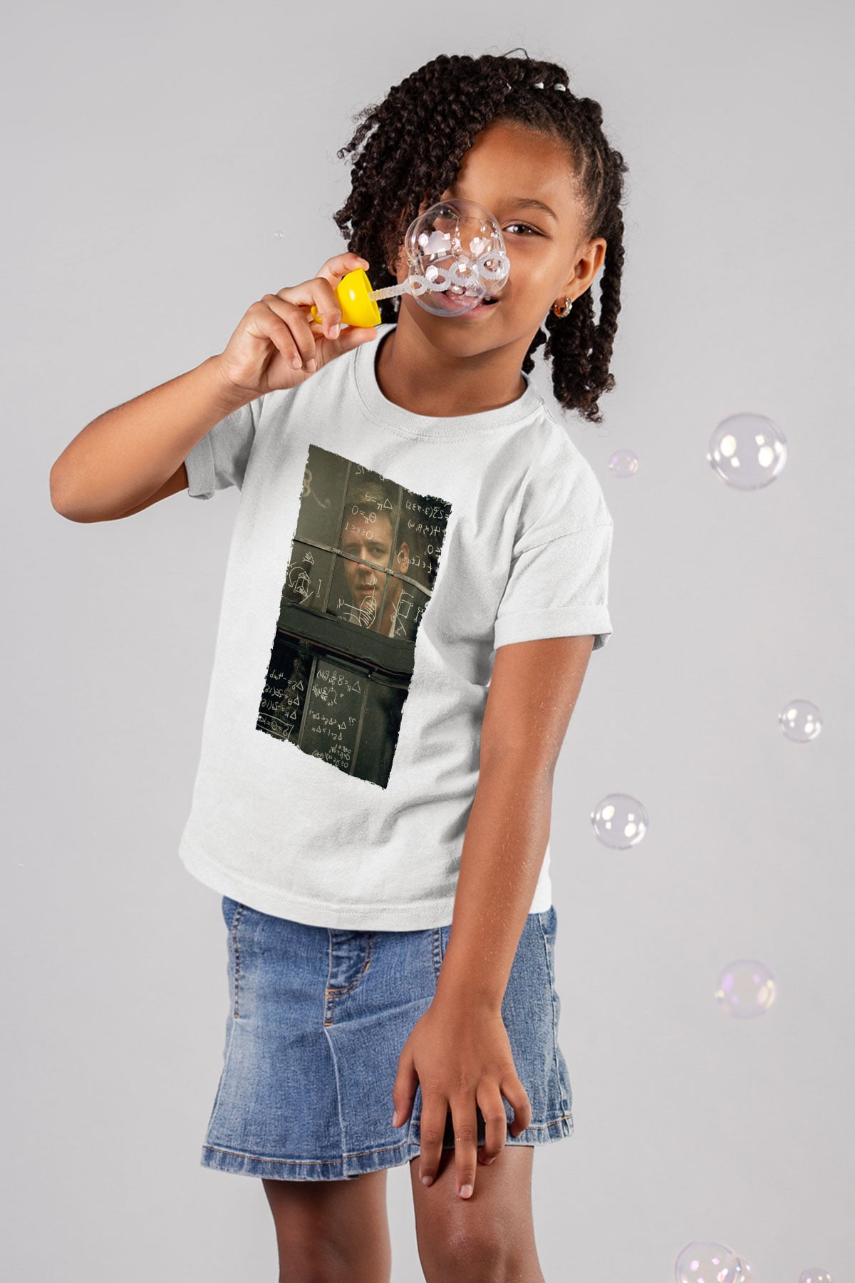 Unisex Akıl Oyunları - A Beautiful Mind Baskılı Beyaz Çocuk Tshirt
