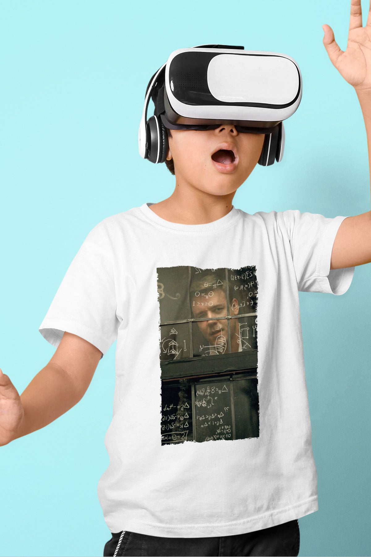 Unisex Akıl Oyunları - A Beautiful Mind Baskılı Beyaz Çocuk Tshirt