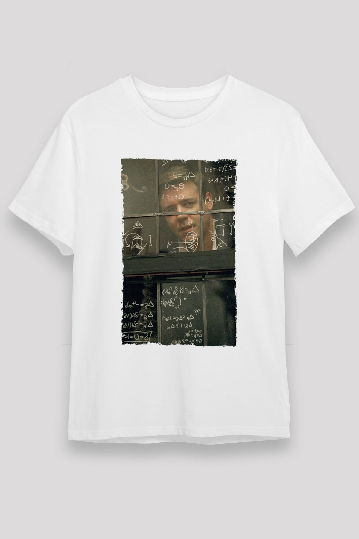 Unisex Akıl Oyunları - A Beautiful Mind Baskılı Beyaz Tshirt