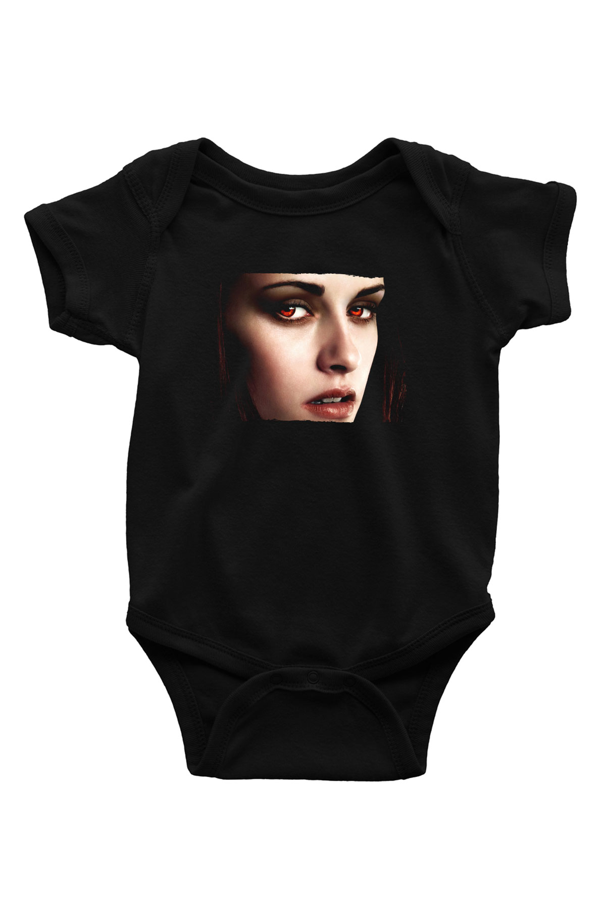 Unisex Alacakaranlık Efsanesi (The Twilight Saga) Baskılı Siyah Bebek Body - Zıbın