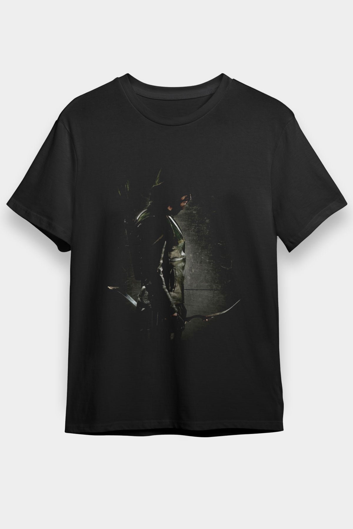 Unisex Arrow Baskılı Siyah Tshirt