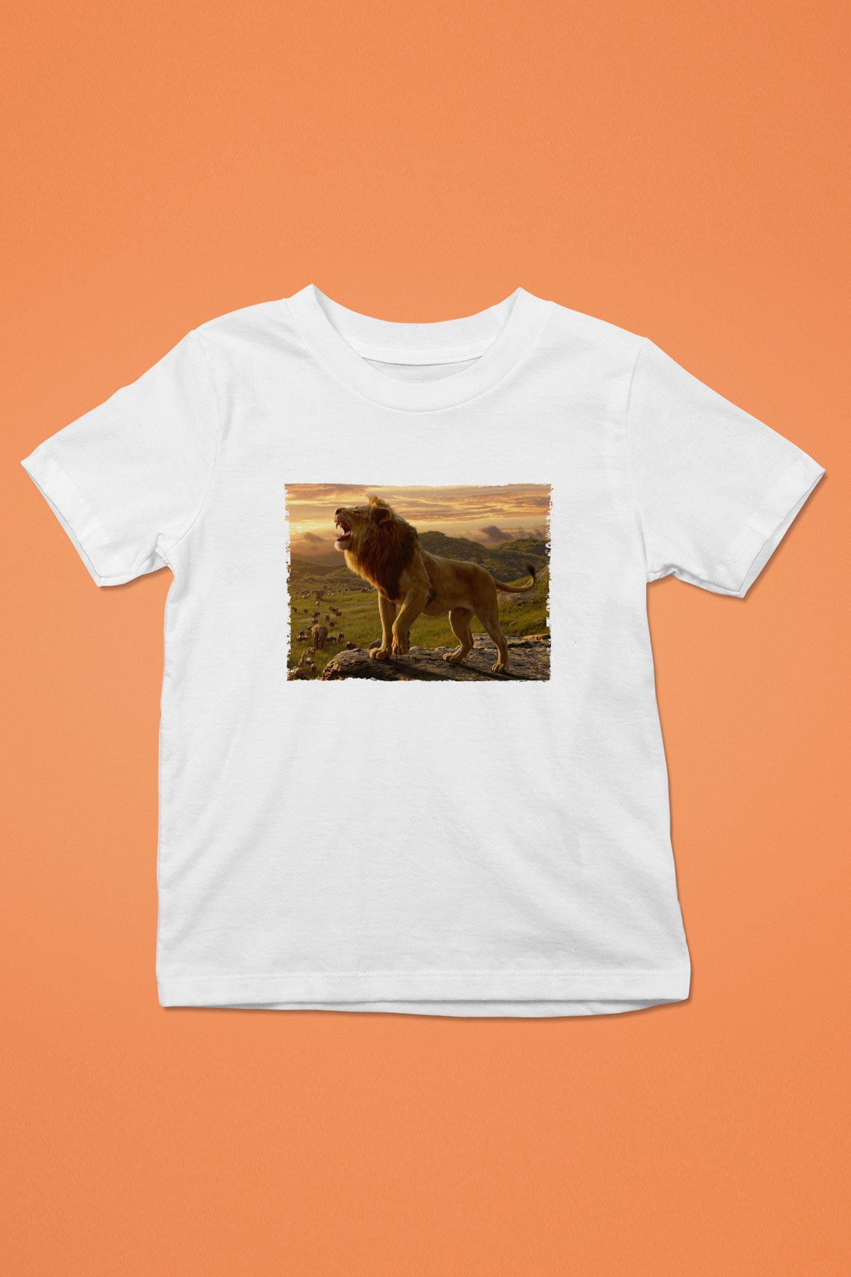 Unisex Aslan Kral (The Lion King) Baskılı Beyaz Çocuk Tshirt