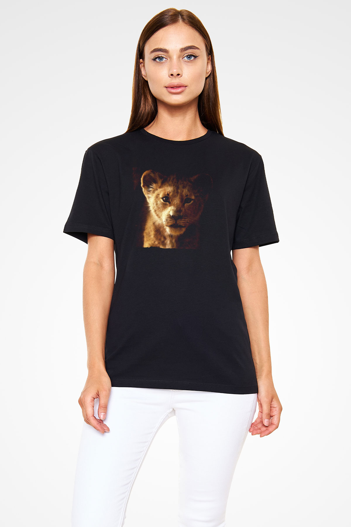 Unisex Aslan Kral (The Lion King) Baskılı Siyah T-Shirt