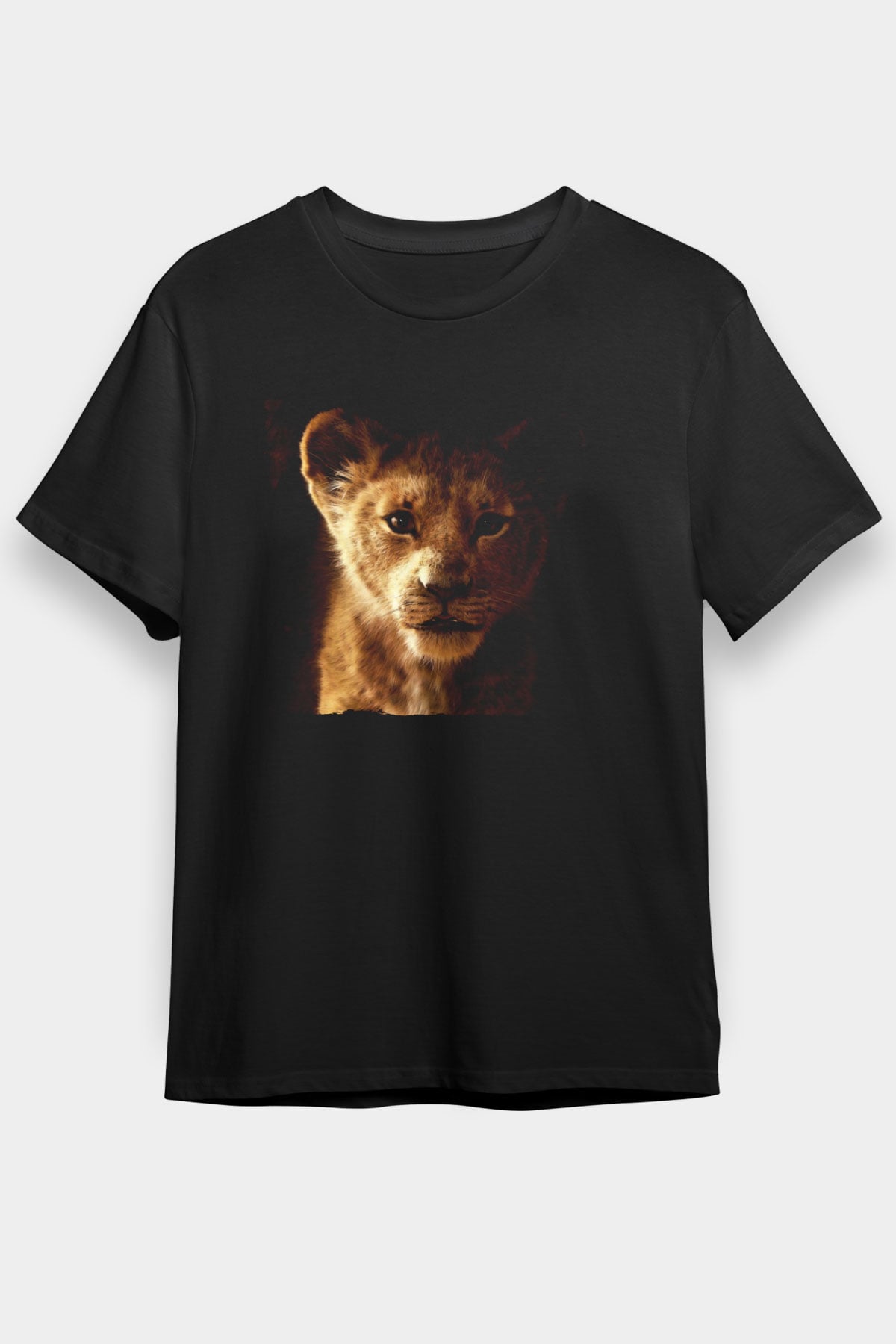 Unisex Aslan Kral (The Lion King) Baskılı Siyah T-Shirt