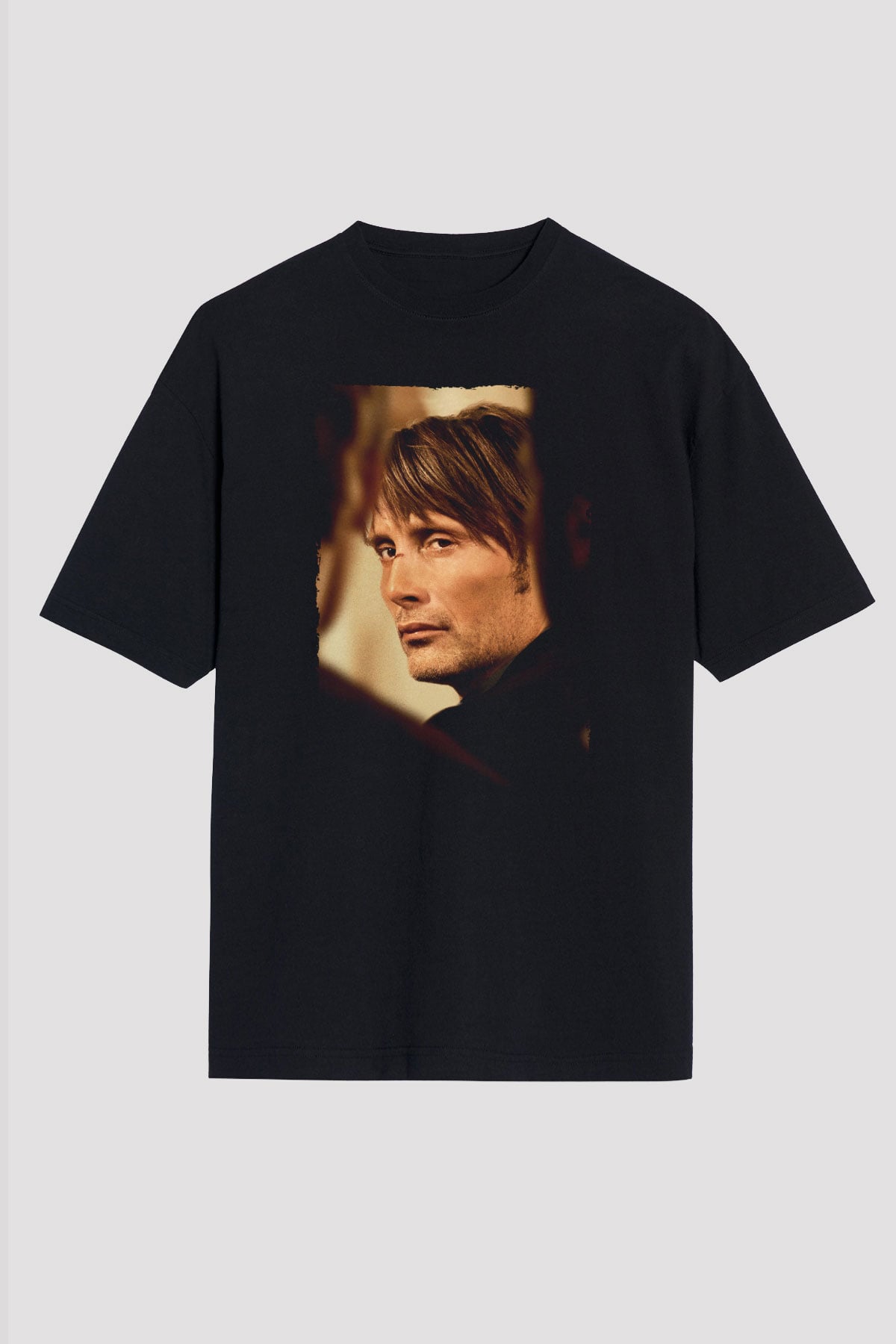 Unisex Av (The Hunt) Baskılı Siyah Oversize Tshirt