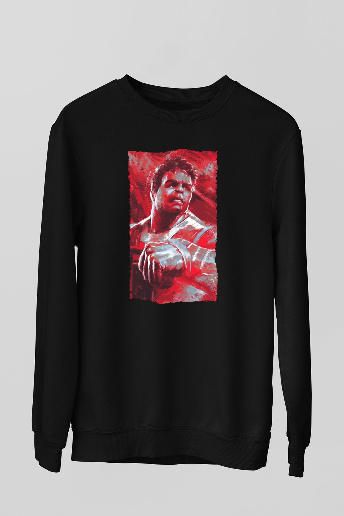 Unisex Avengers Endgame Baskılı Siyah Sweatshirt