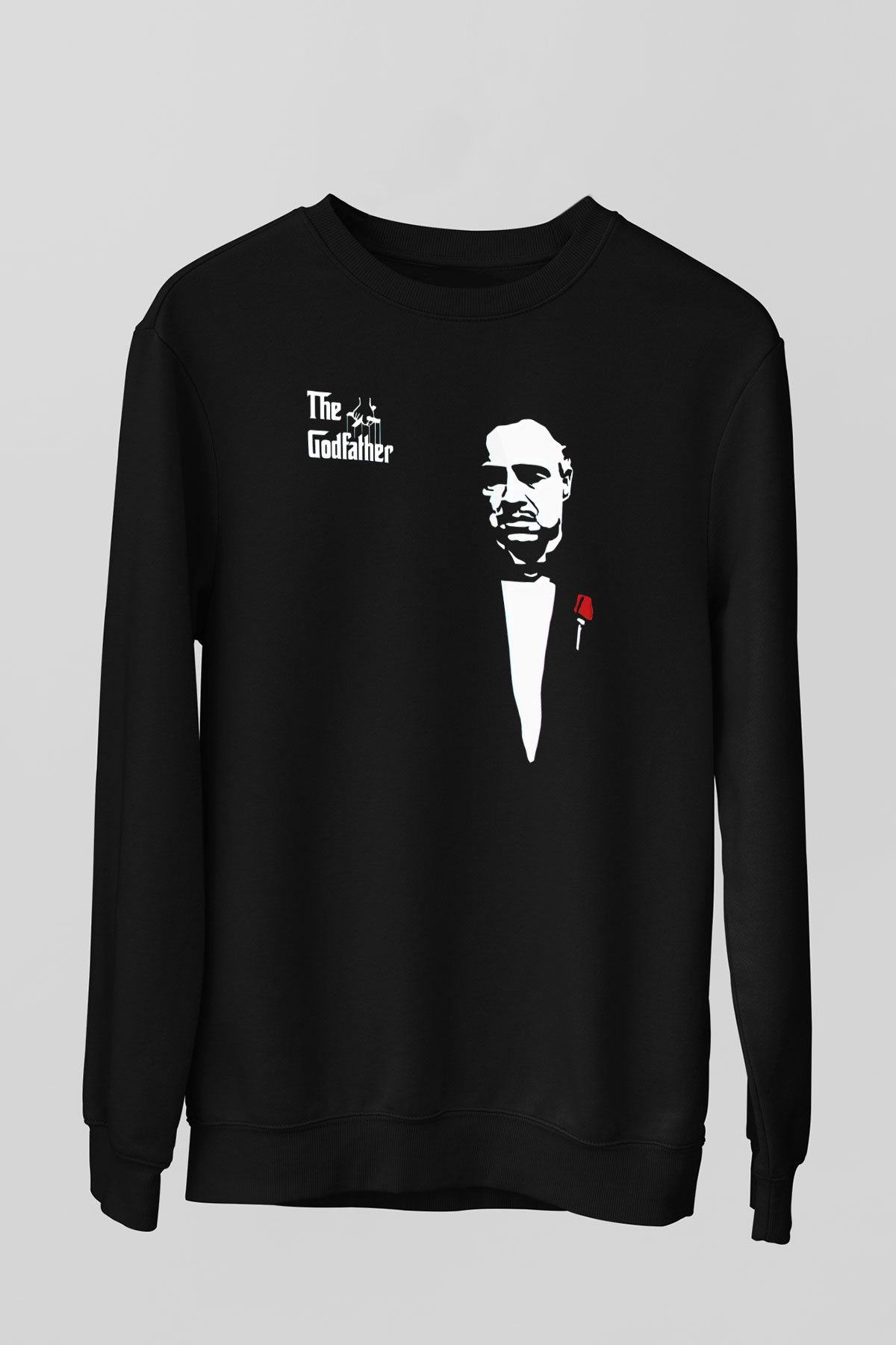 Unisex Baba (The Godfather) Baskılı Siyah Unisex Sweatshirt