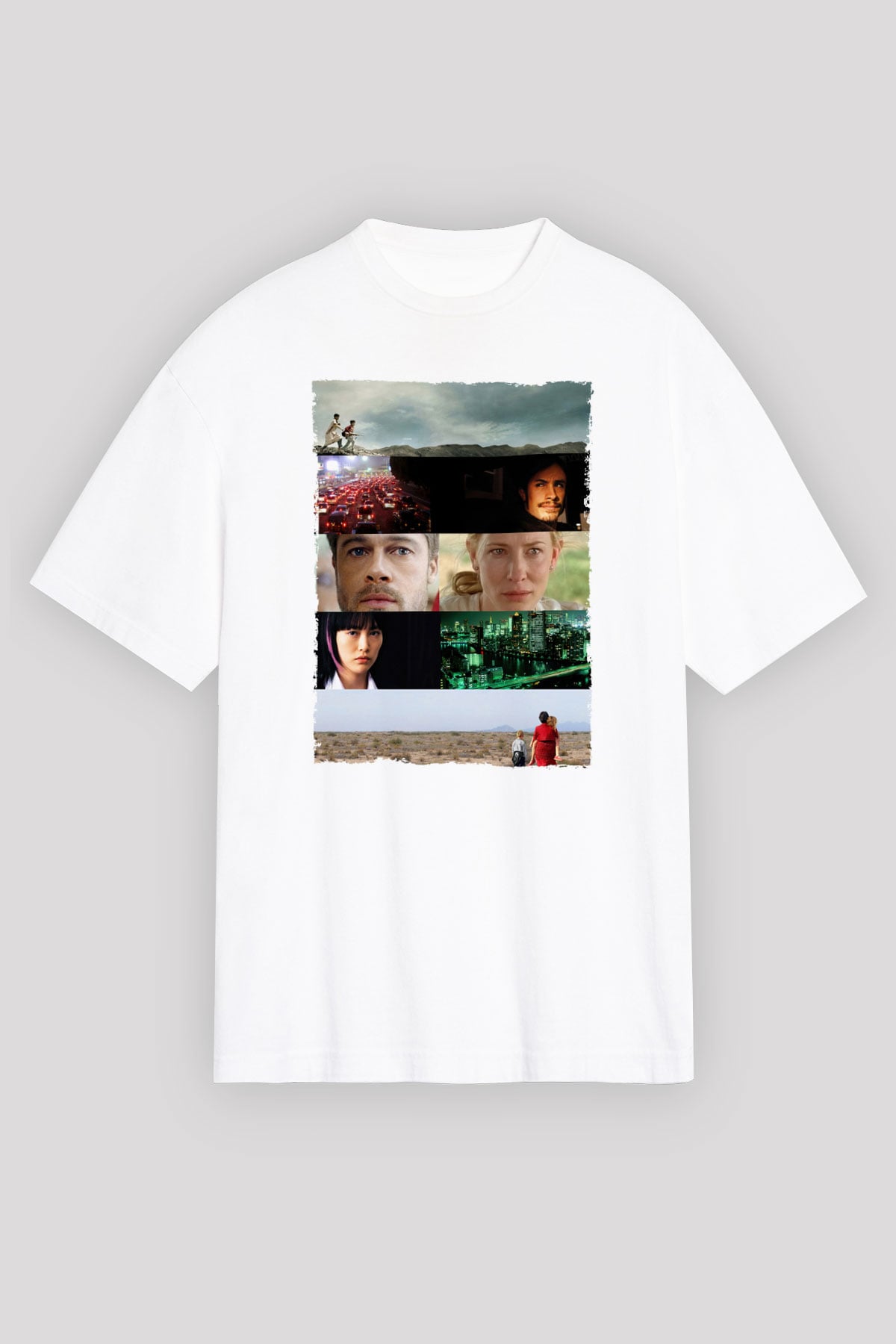 Unisex Babel - Babil Baskılı Beyaz Oversize Tişört