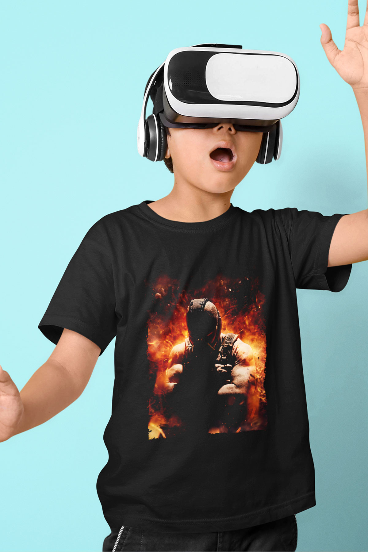 Unisex Bane Baskılı Siyah Çocuk T-Shirt