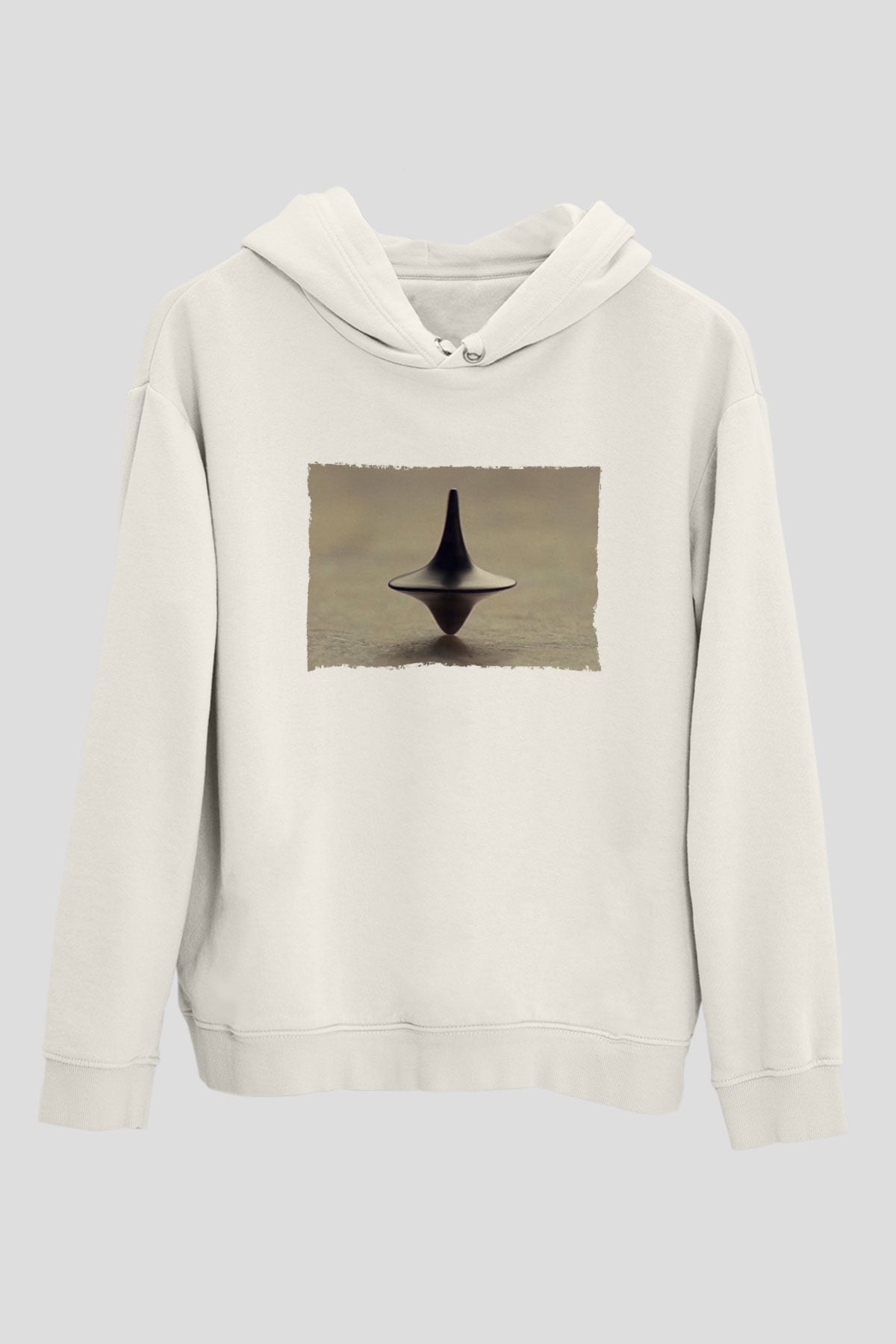 Unisex Başlangıç (Inception) Baskılı Beyaz Kapüşonlu Sweatshirt