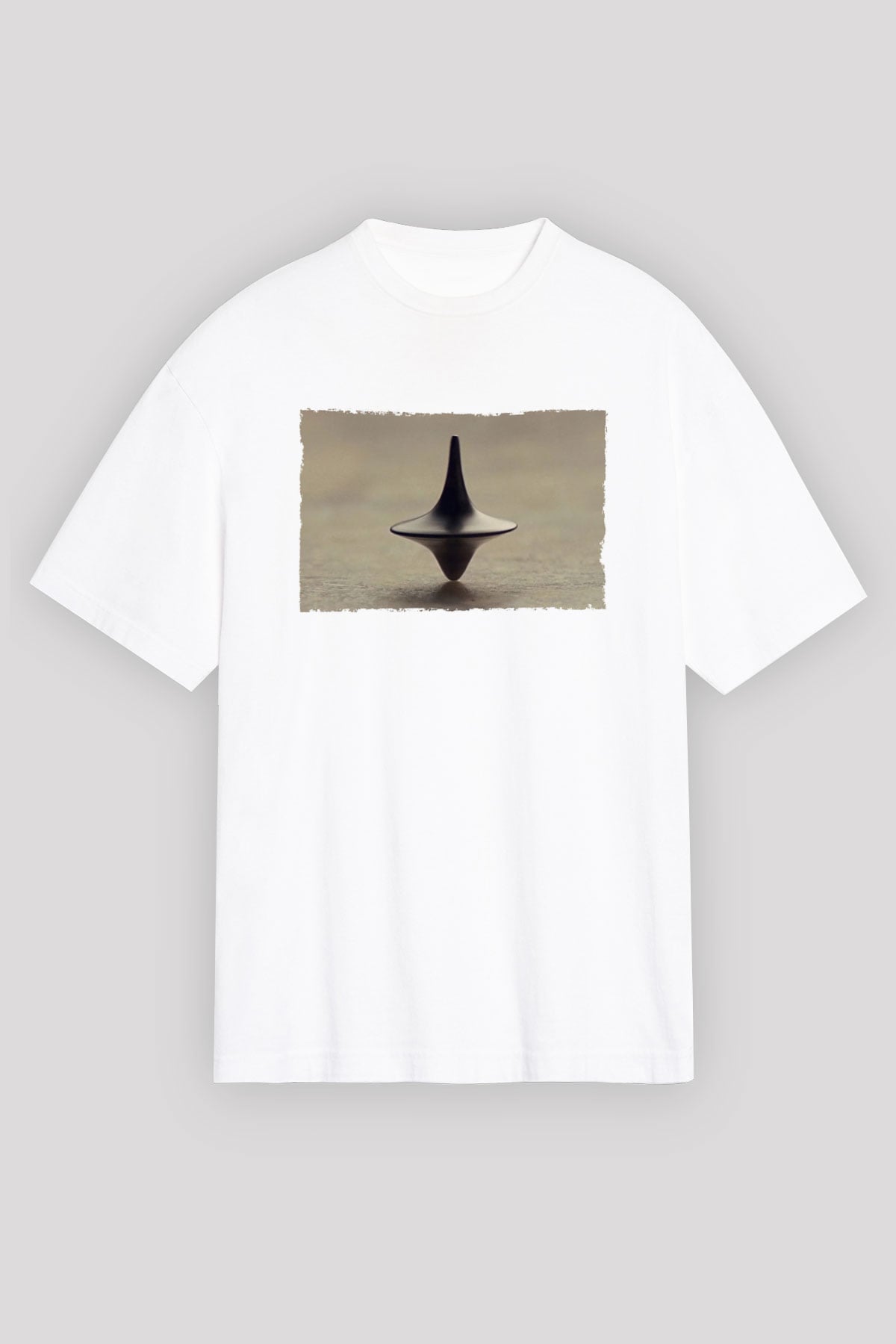 Unisex Başlangıç (Inception) Baskılı Beyaz Oversize Oversize T-shirt