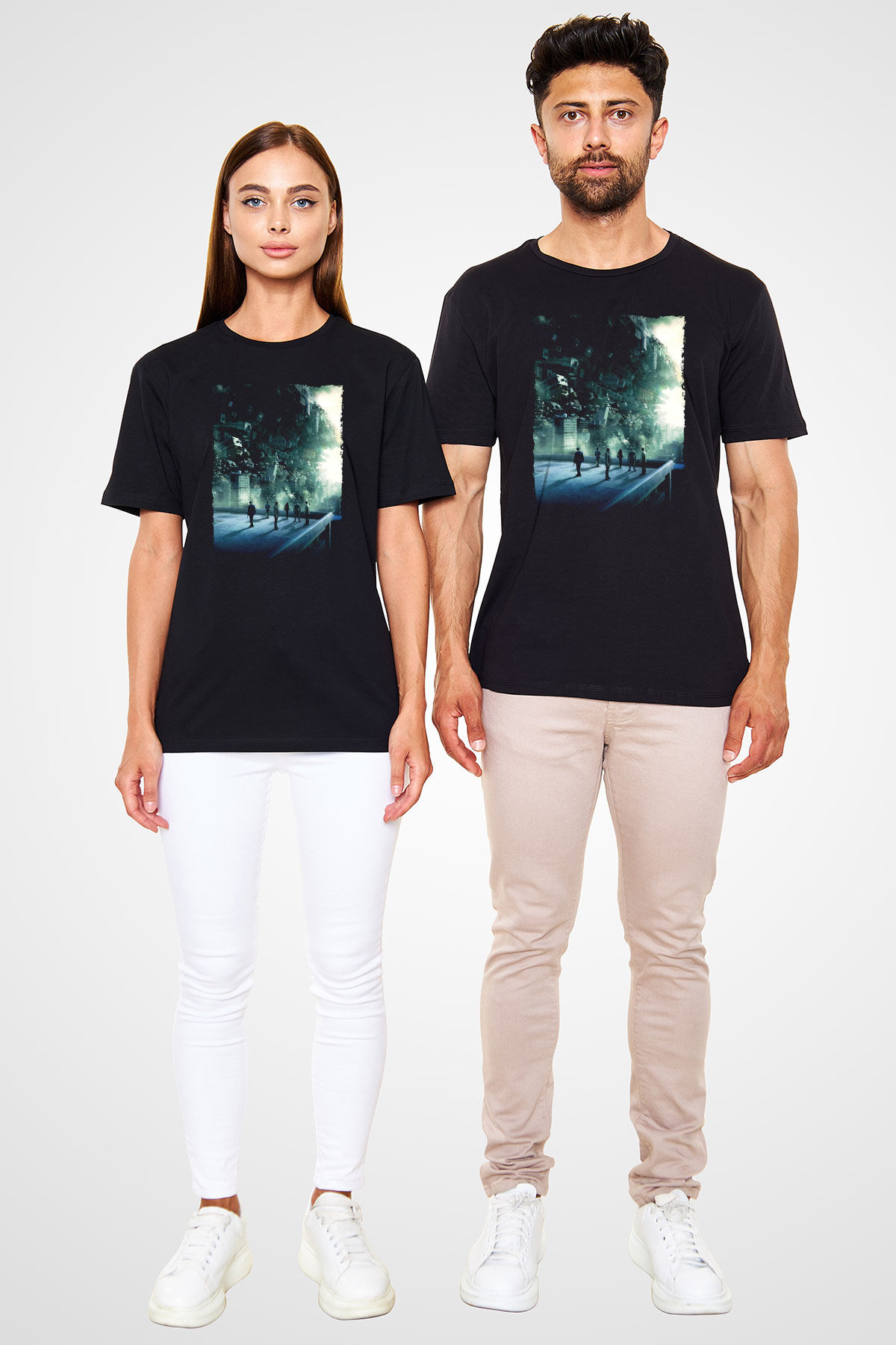 Unisex Başlangıç (Inception) Baskılı Siyah Tshirt