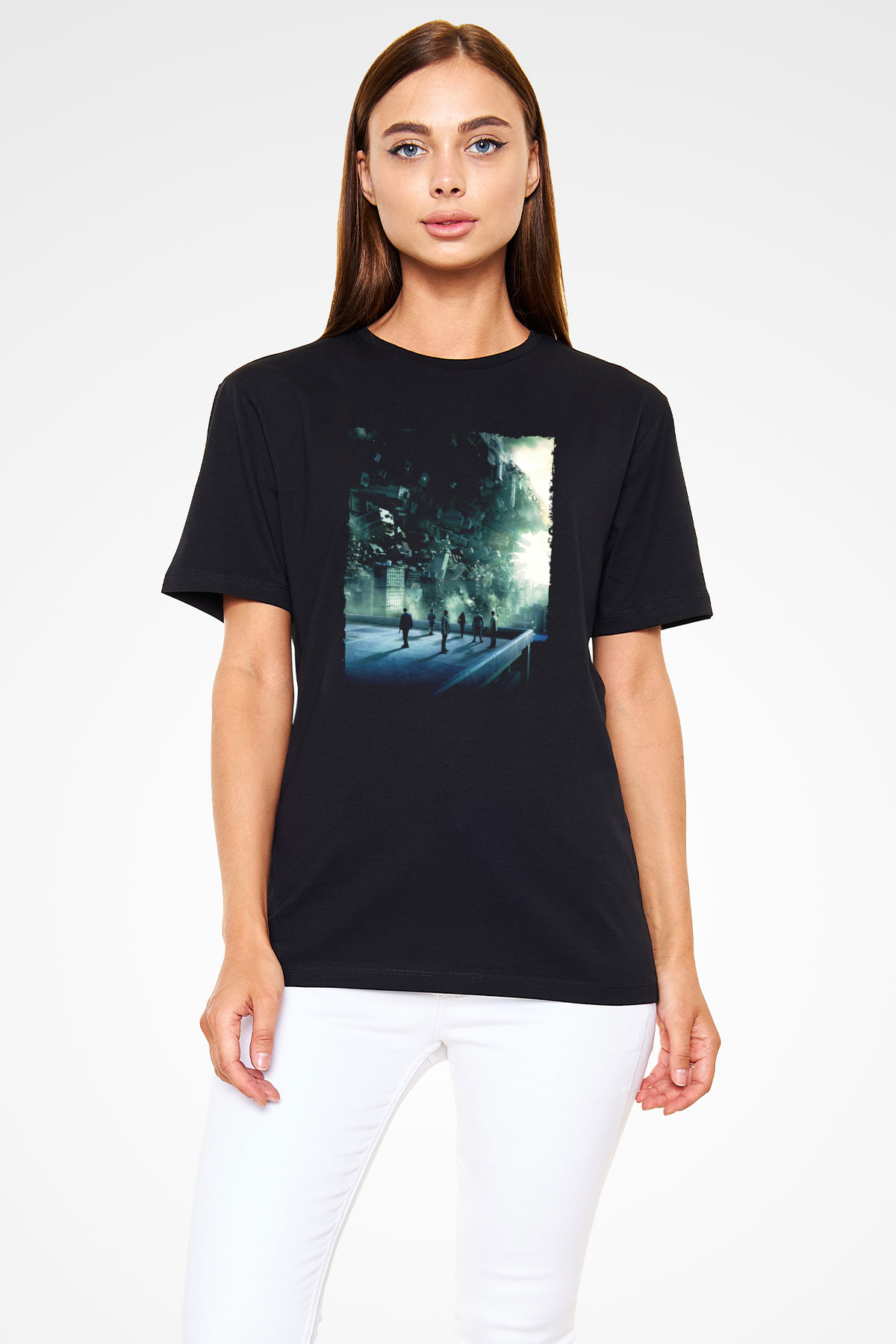Unisex Başlangıç (Inception) Baskılı Siyah Tshirt