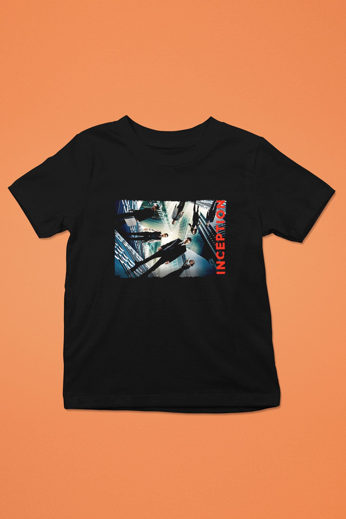 Unisex Başlangıç (Inception) Baskılı Siyah Çocuk T-shirt