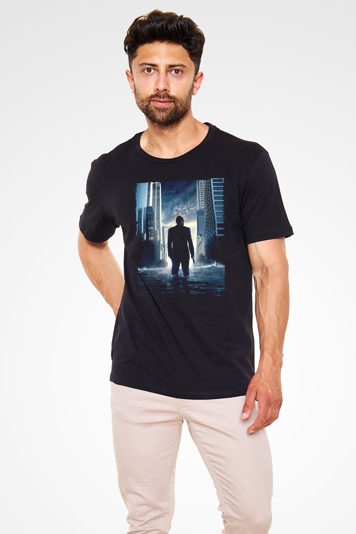 Unisex Başlangıç (Inception) Baskılı Siyah Tişört