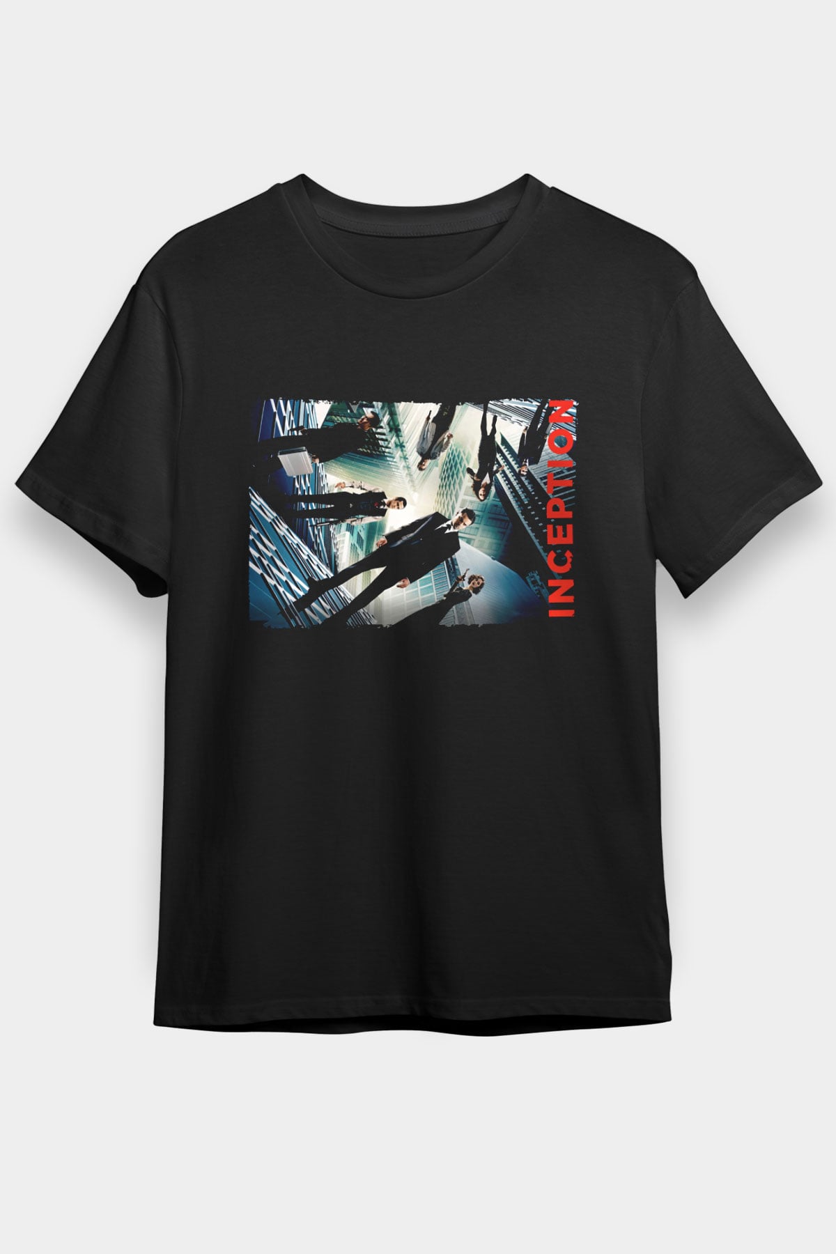 Unisex Başlangıç (Inception) Baskılı Siyah T-shirt