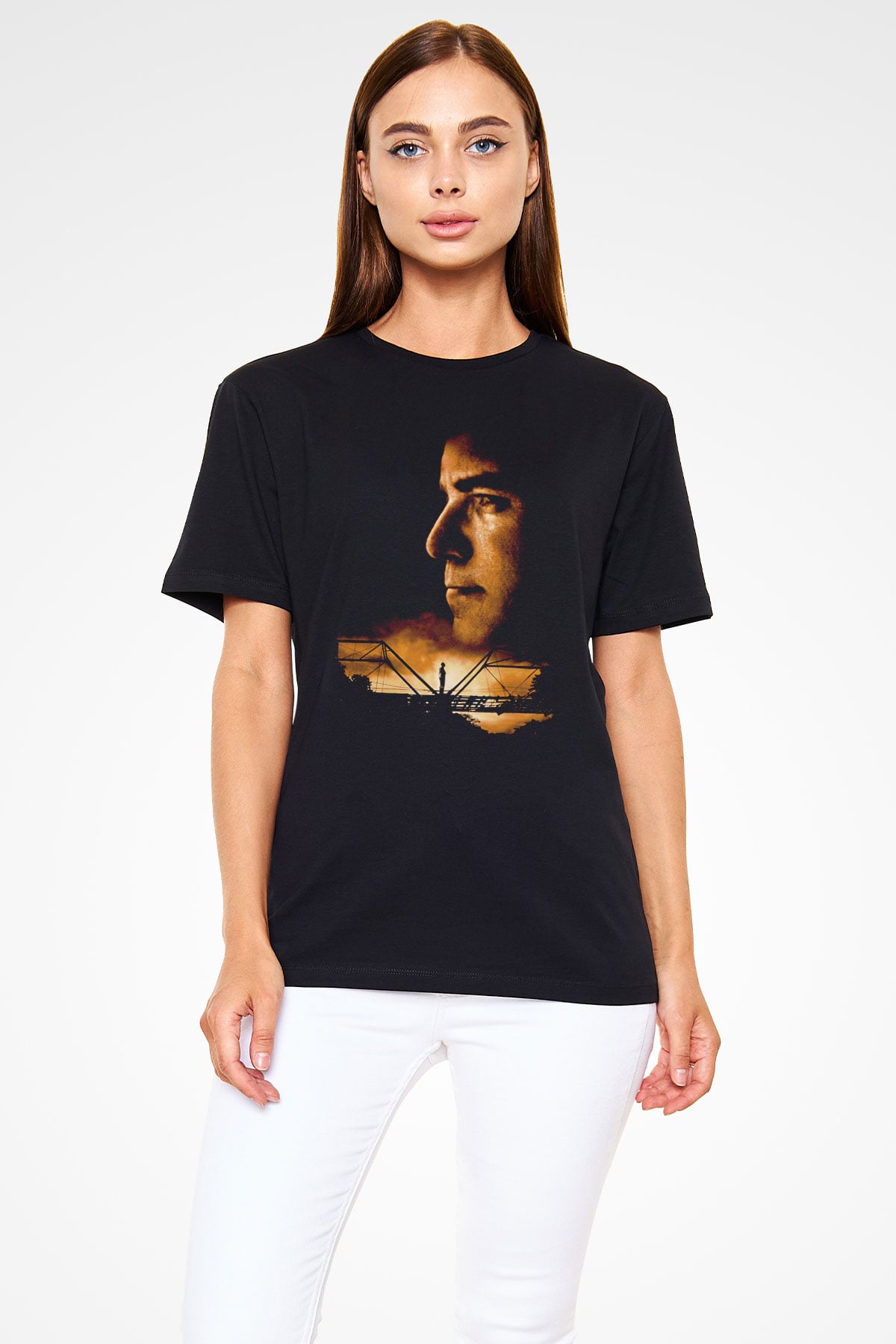 Unisex Bıçak Sırtı (Sling Blade) Baskılı Siyah T-Shirt