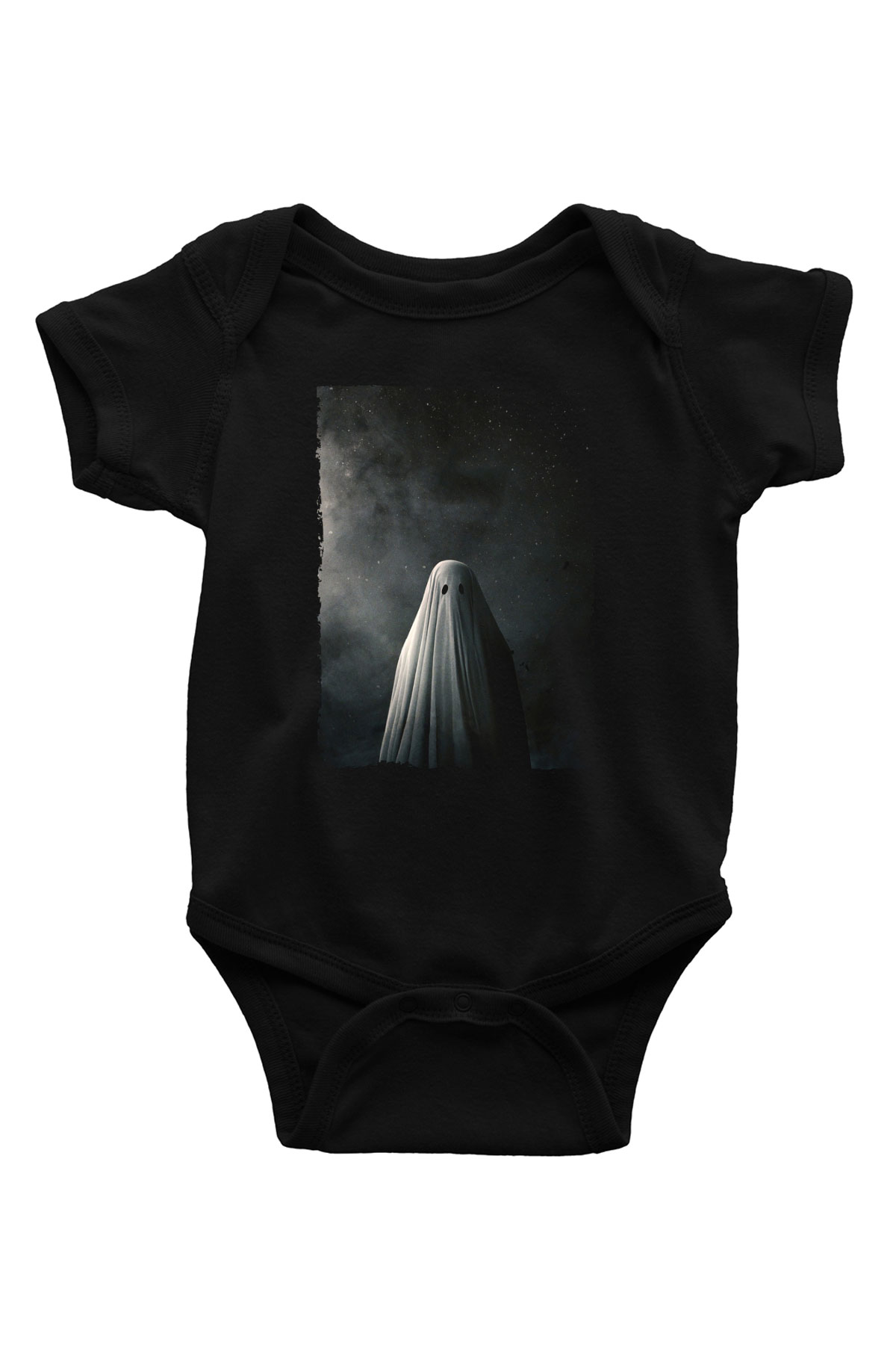 Unisex Bir Hayalet Hikâyesi (A Ghost Story) Baskılı Siyah Bebek Body - Zıbın