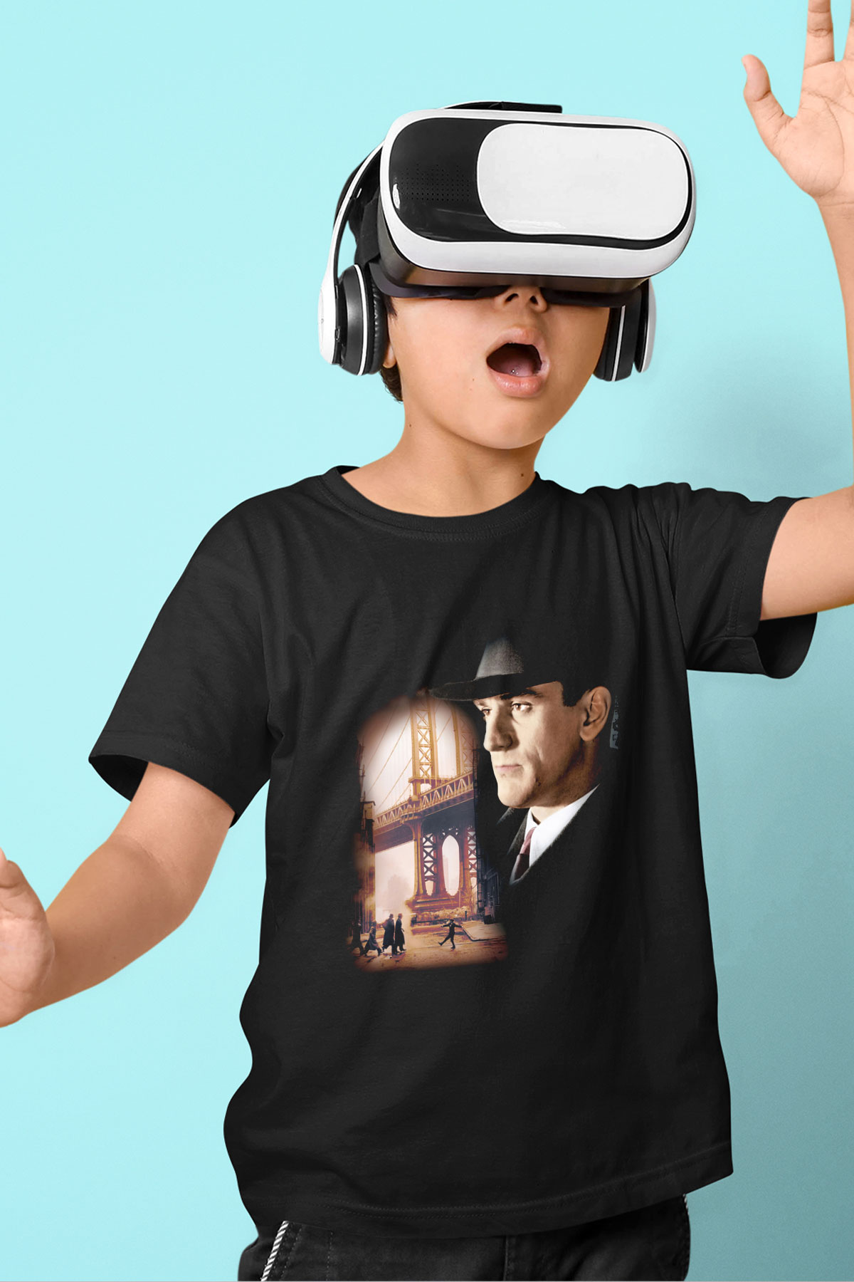 Unisex Bir Zamanlar Amerika (Once Upon a Time in America) Baskılı Siyah Çocuk Tshirt