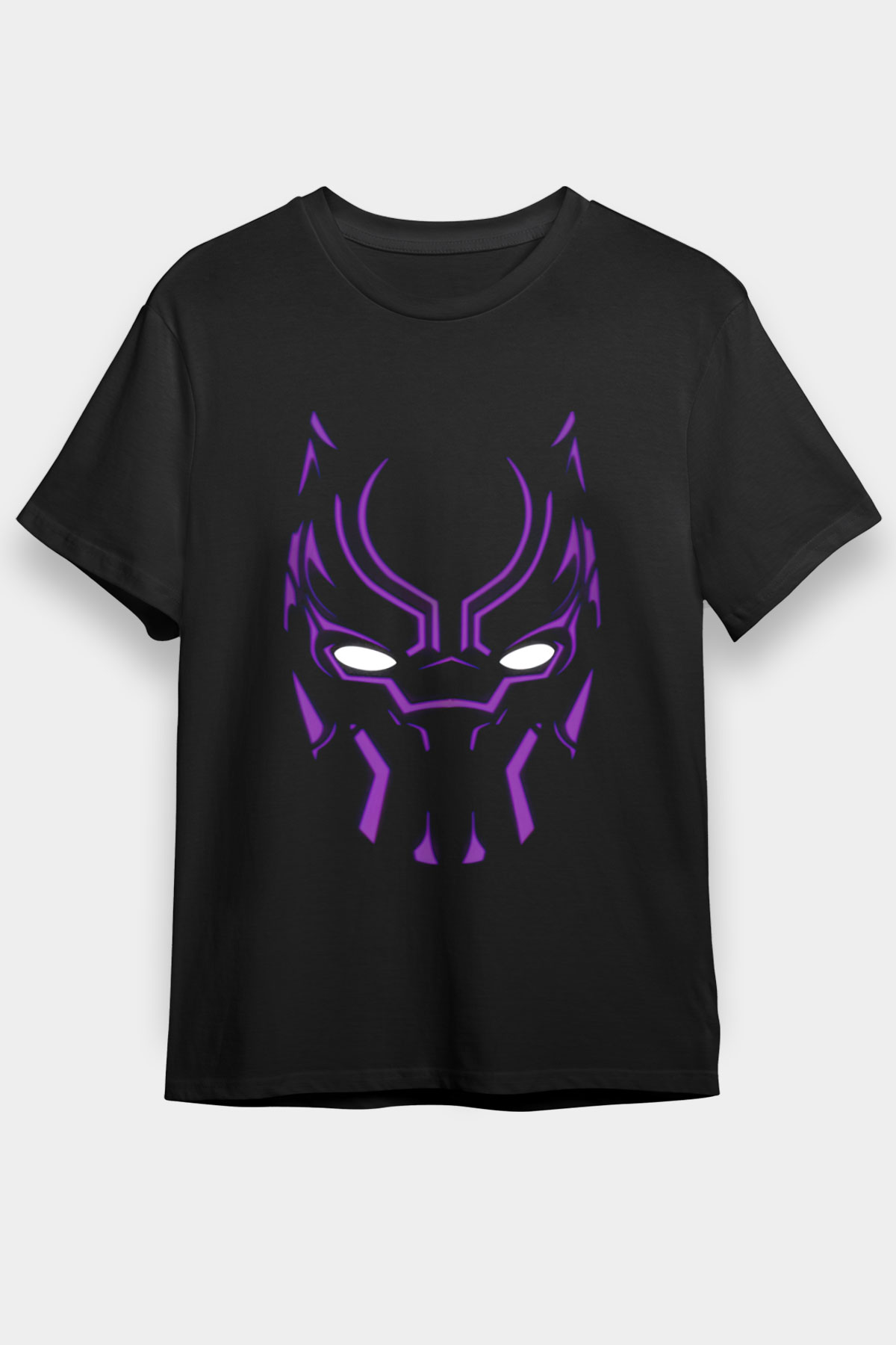 Unisex Black Panther Baskılı Siyah Tshirt