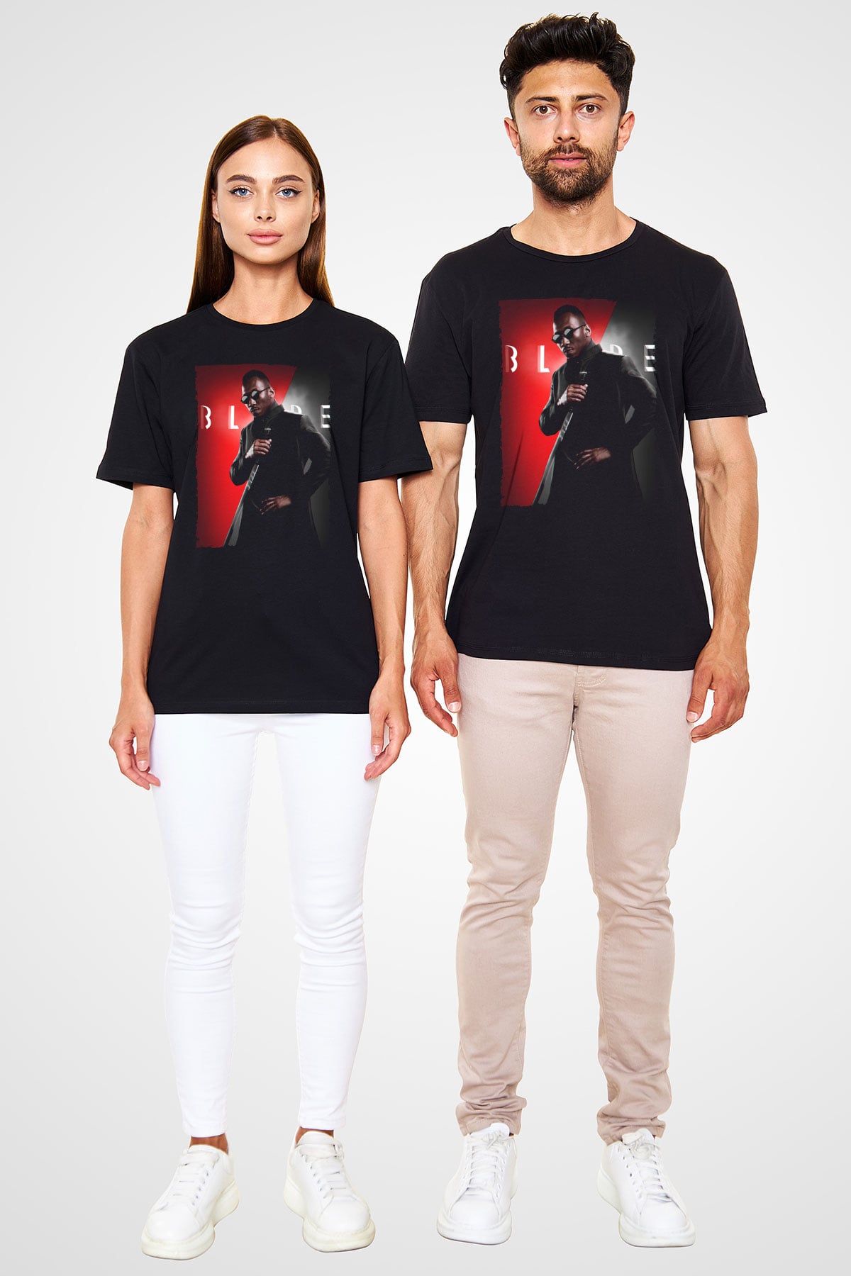 Unisex Blade Baskılı Siyah T-Shirt