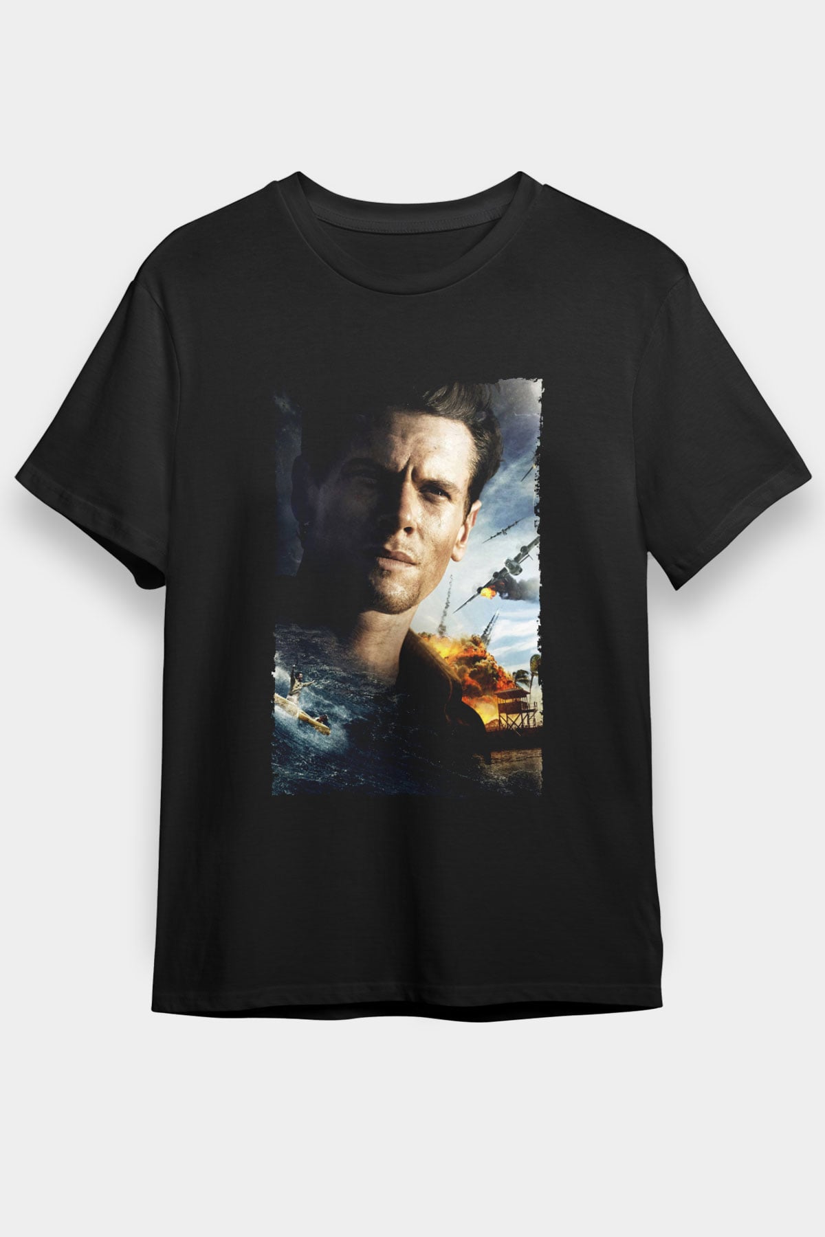 Unisex Boyun Eğmez (Unbroken) Baskılı Siyah T-Shirt