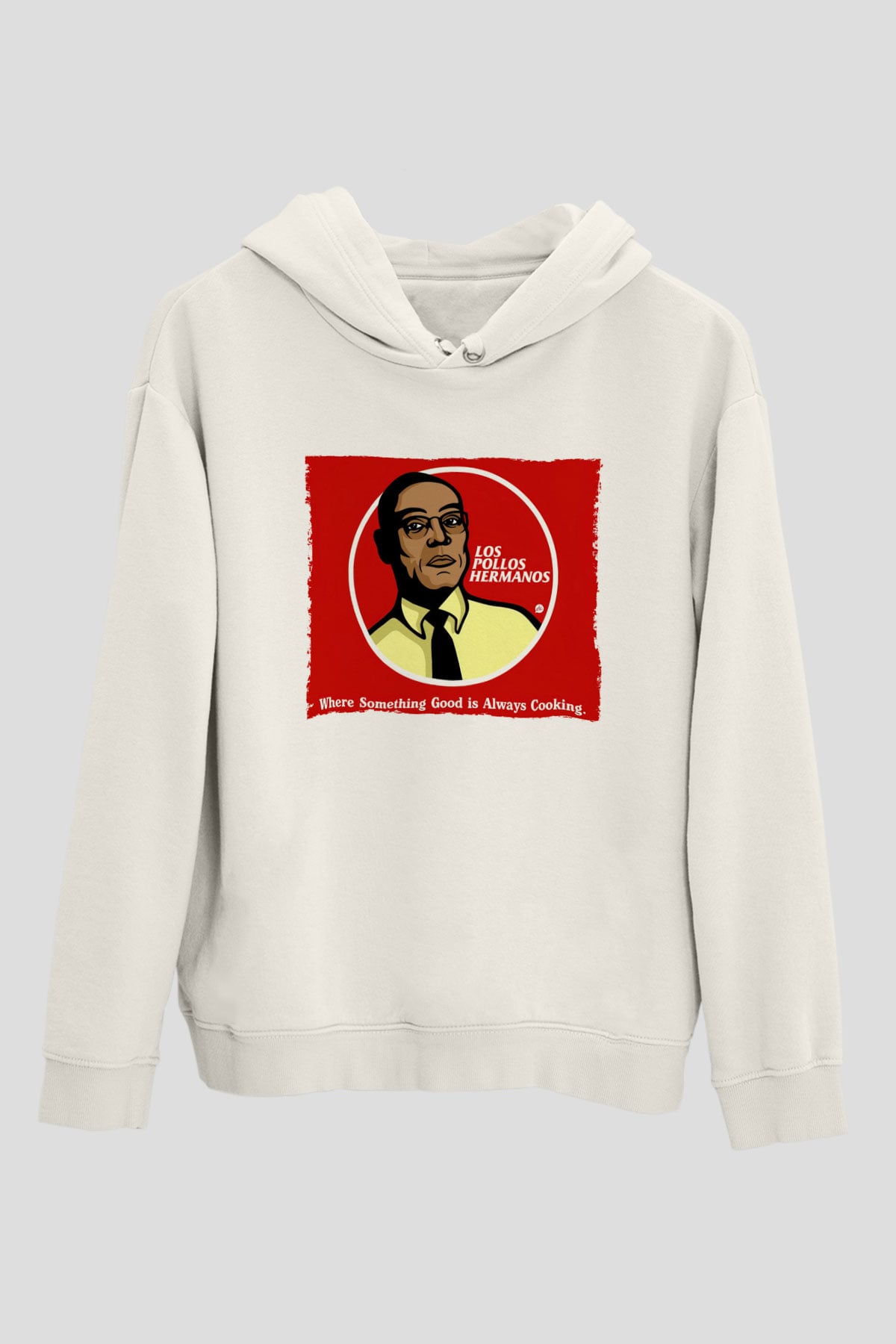 Unisex Breaking Bad Baskılı Beyaz Kapüşonlu Sweatshirt