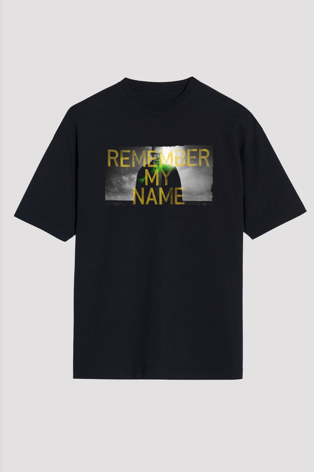 Unisex Breaking Bad Baskılı Siyah Oversize Tshirt
