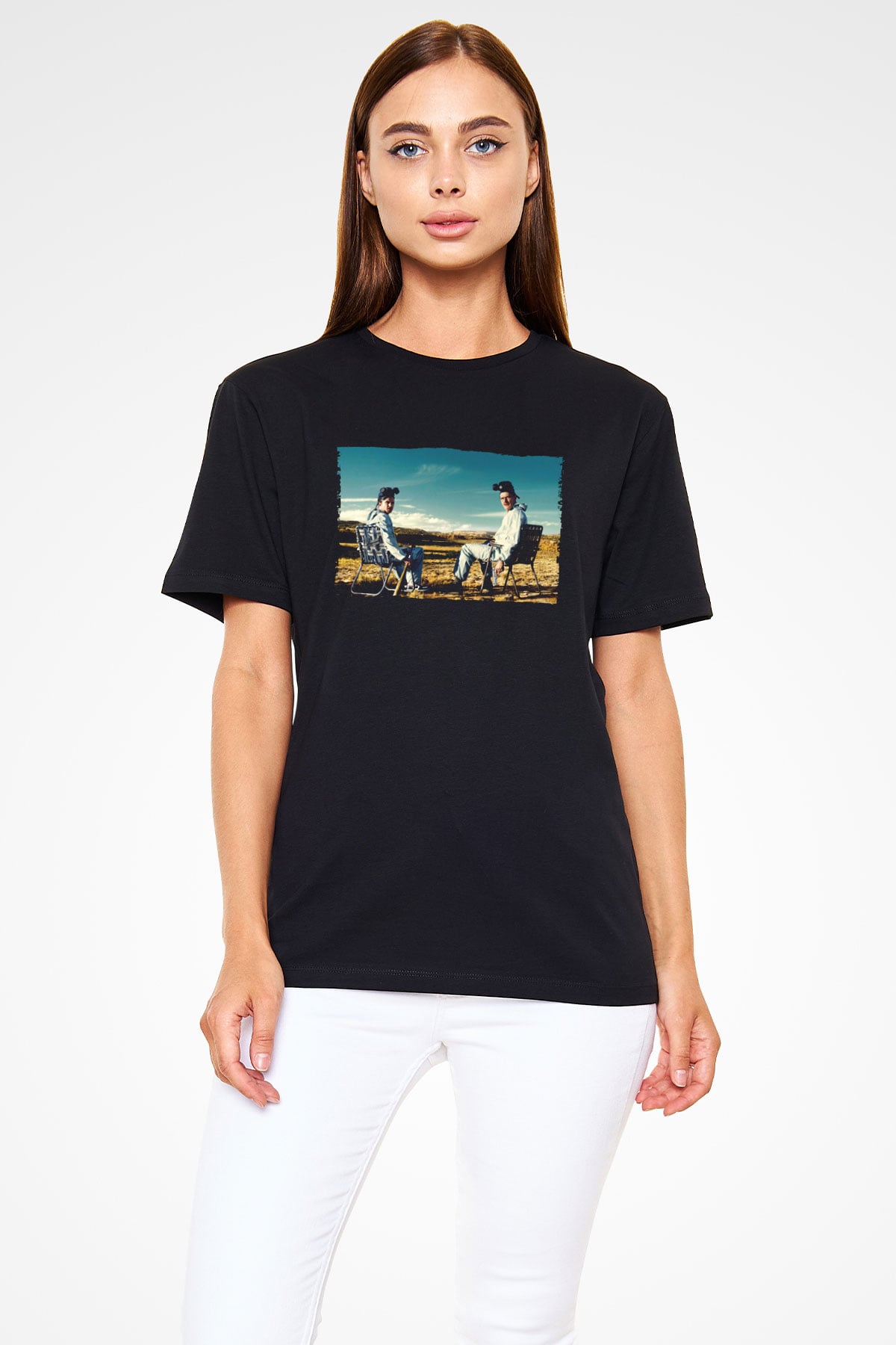 Unisex Breaking Bad Baskılı Siyah Tişört
