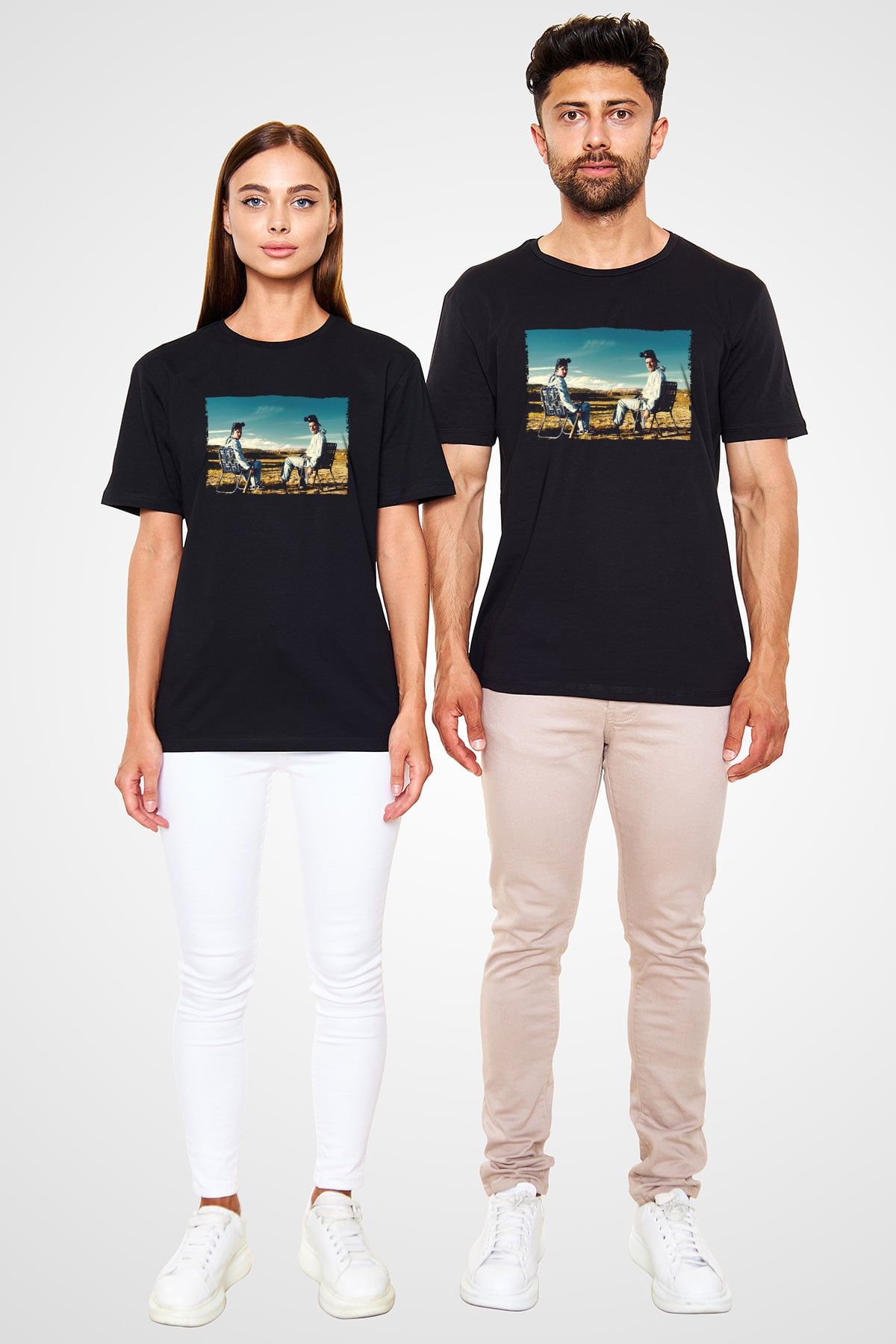 Unisex Breaking Bad Baskılı Siyah Tişört