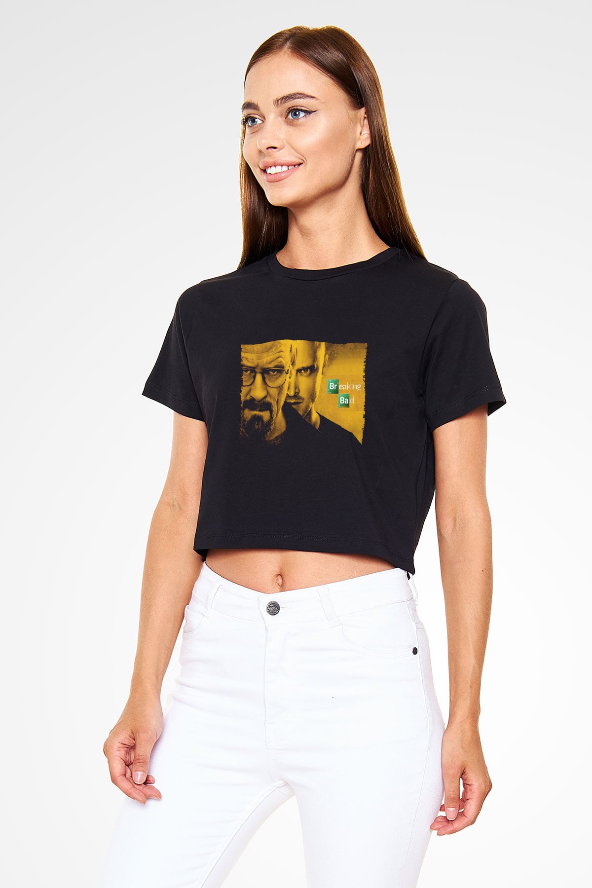Unisex Breaking Bad Siyah Unisex Crop Top Tshirt