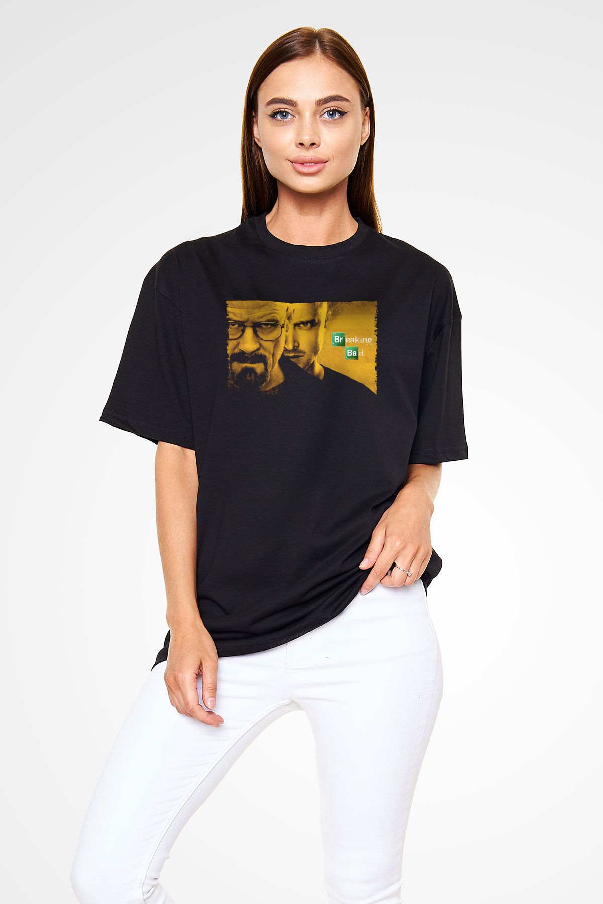 Unisex Breaking Bad Siyah Unisex Oversize Tshirt