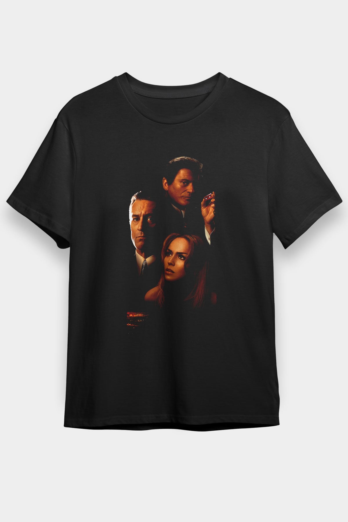 Unisex Casino Baskılı Siyah Tshirt
