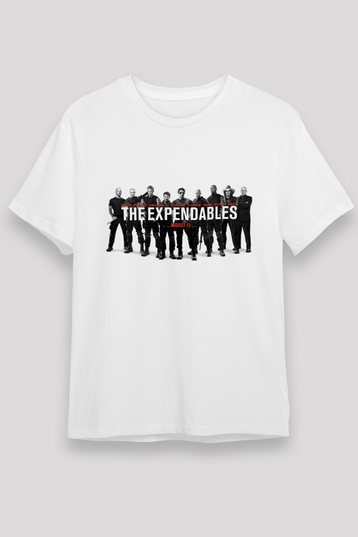 Unisex Cehennem Melekleri 2 (The Expendables 2) Baskılı Beyaz Tshirt