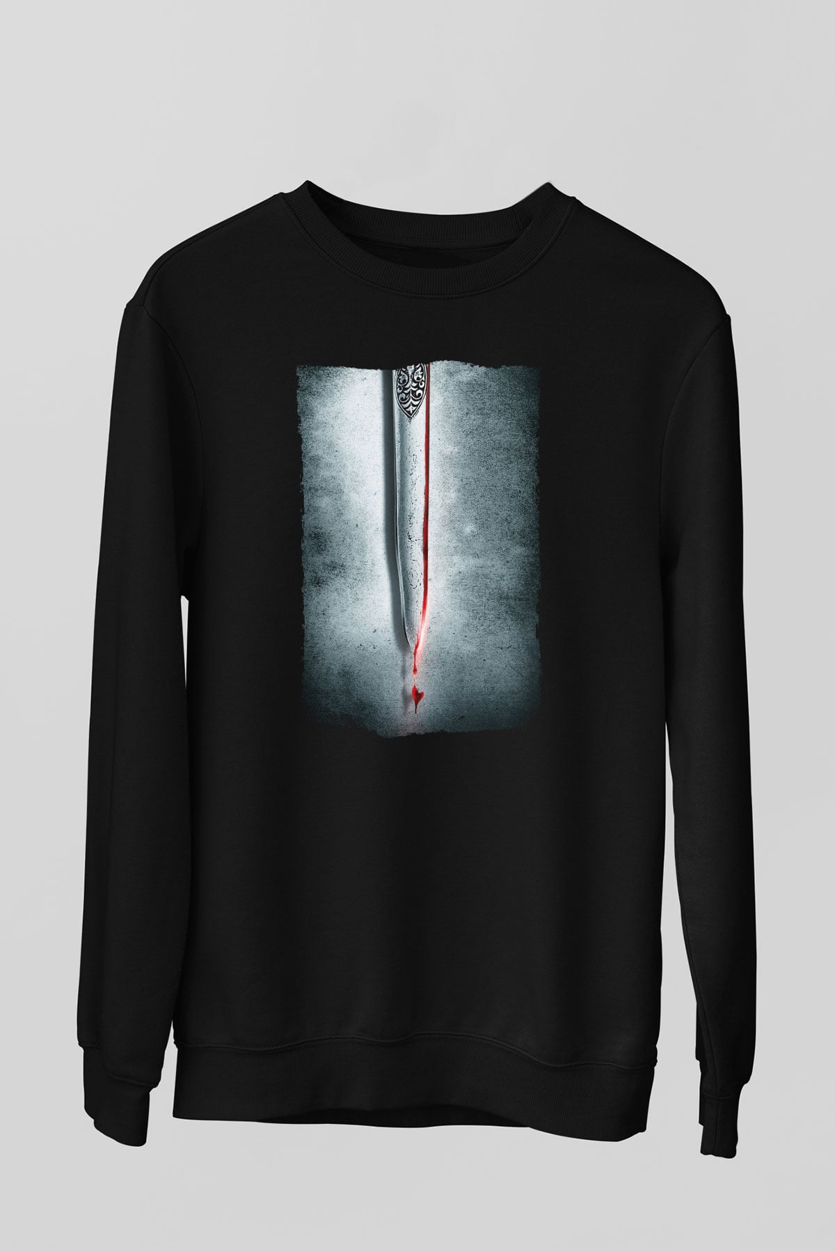Unisex Cesur Yürek (Braveheart) Baskılı Siyah Sweatshirt