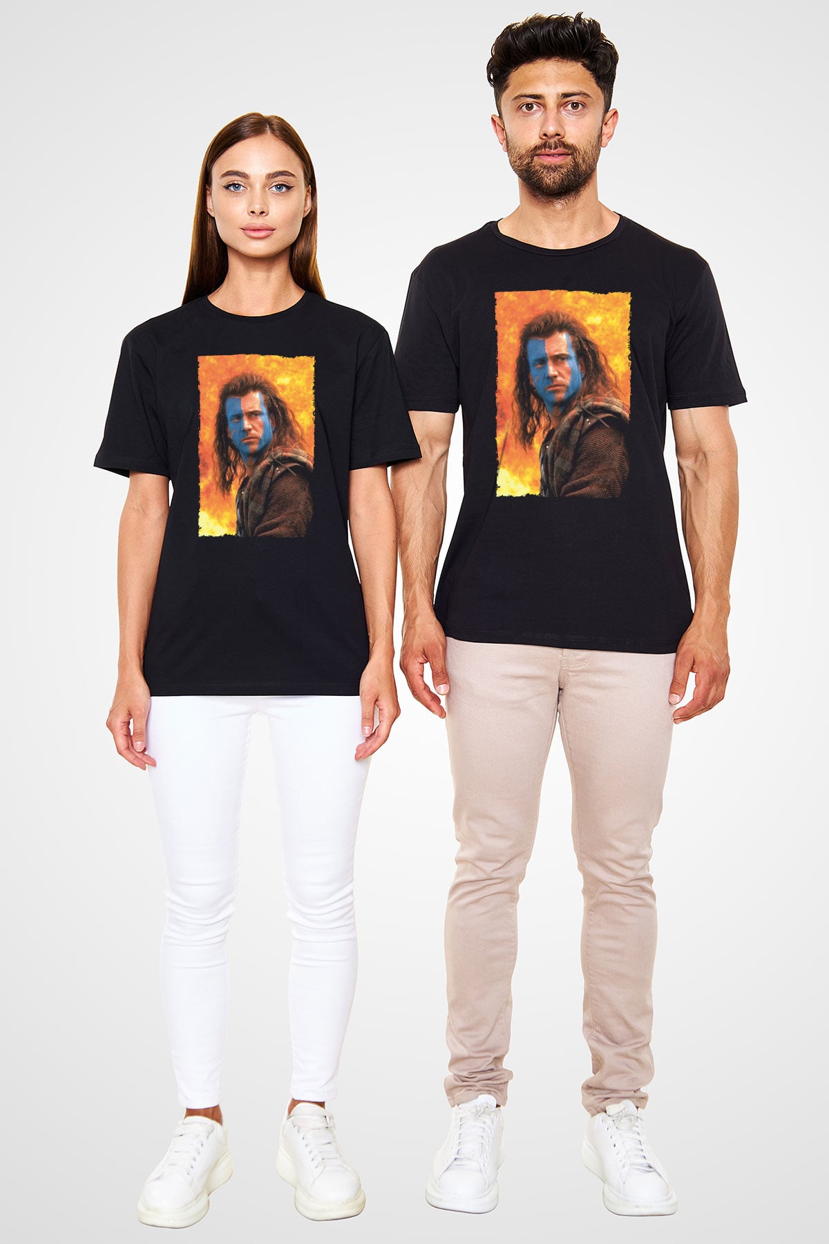 Unisex Cesur Yürek (Braveheart) Baskılı Siyah Tişört