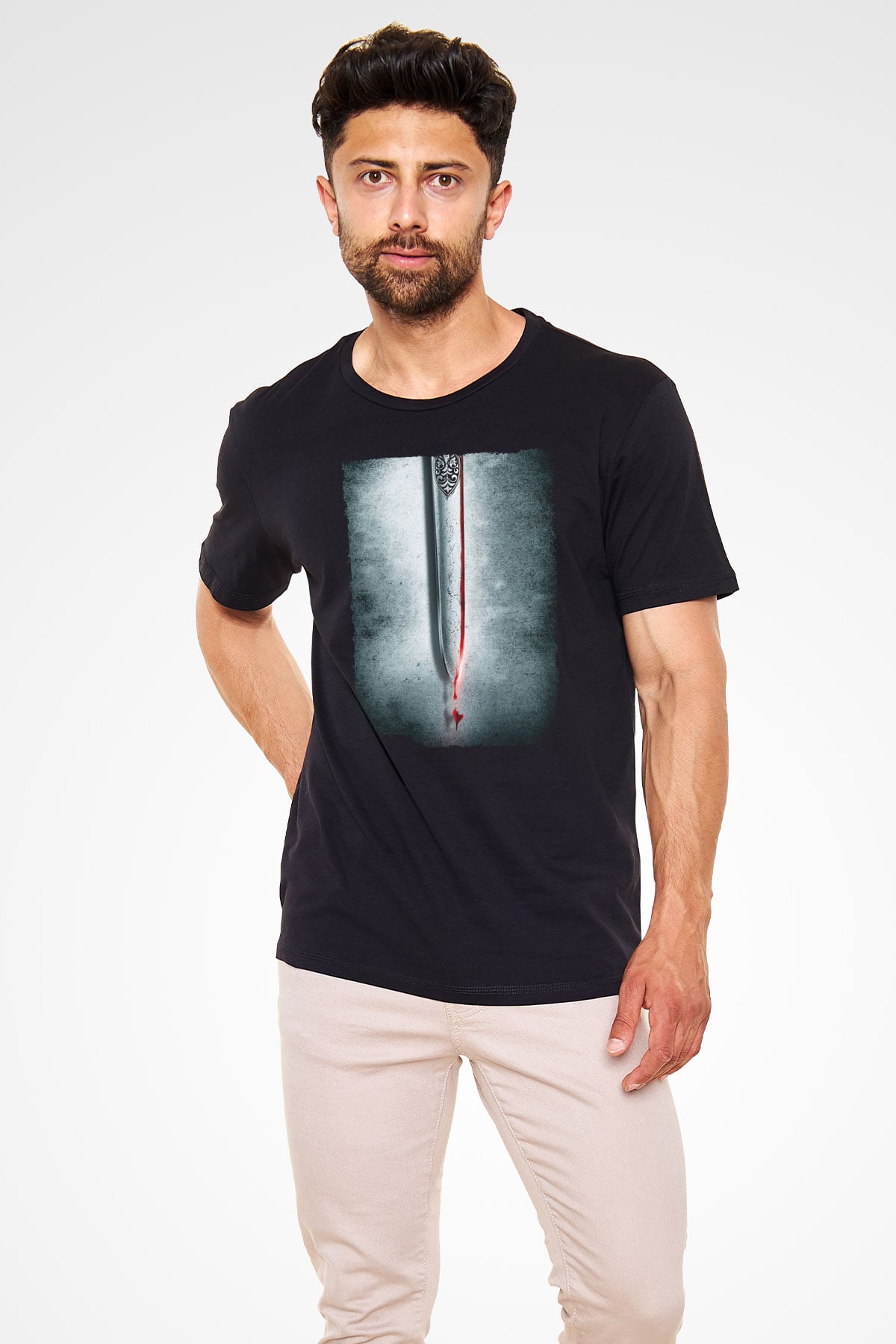 Unisex Cesur Yürek (Braveheart) Baskılı Siyah T-shirt