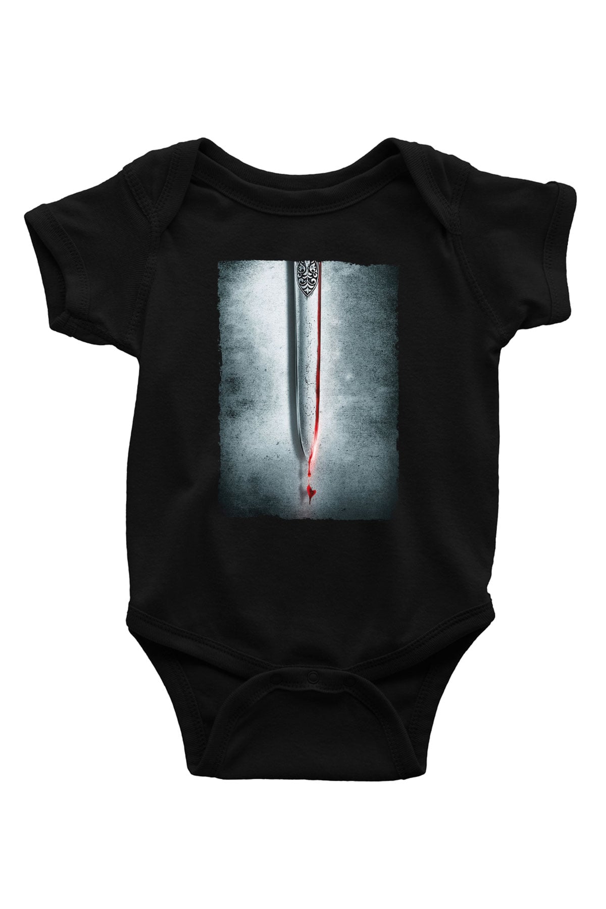 Unisex Cesur Yürek (Braveheart) Baskılı Siyah Bebek Body - Zıbın