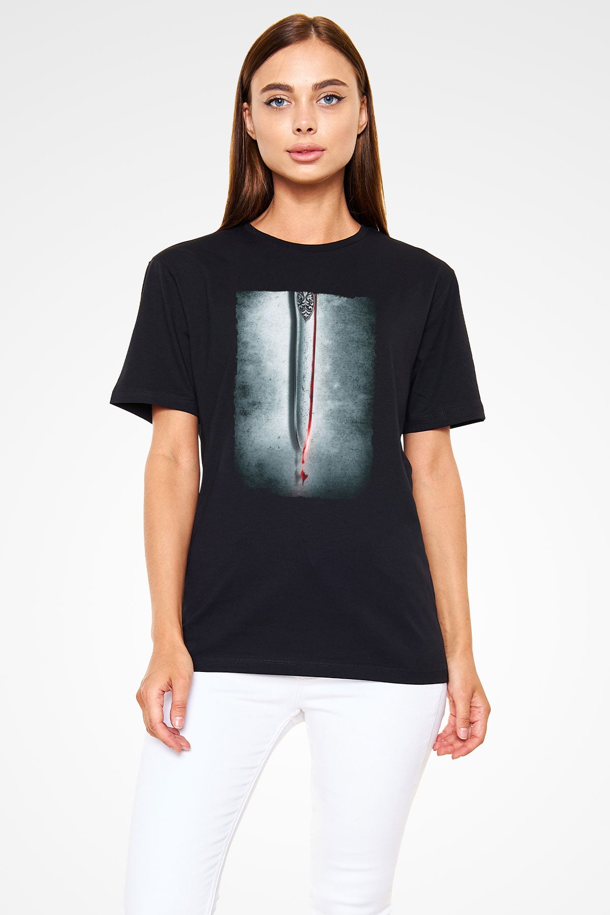 Unisex Cesur Yürek (Braveheart) Baskılı Siyah T-shirt