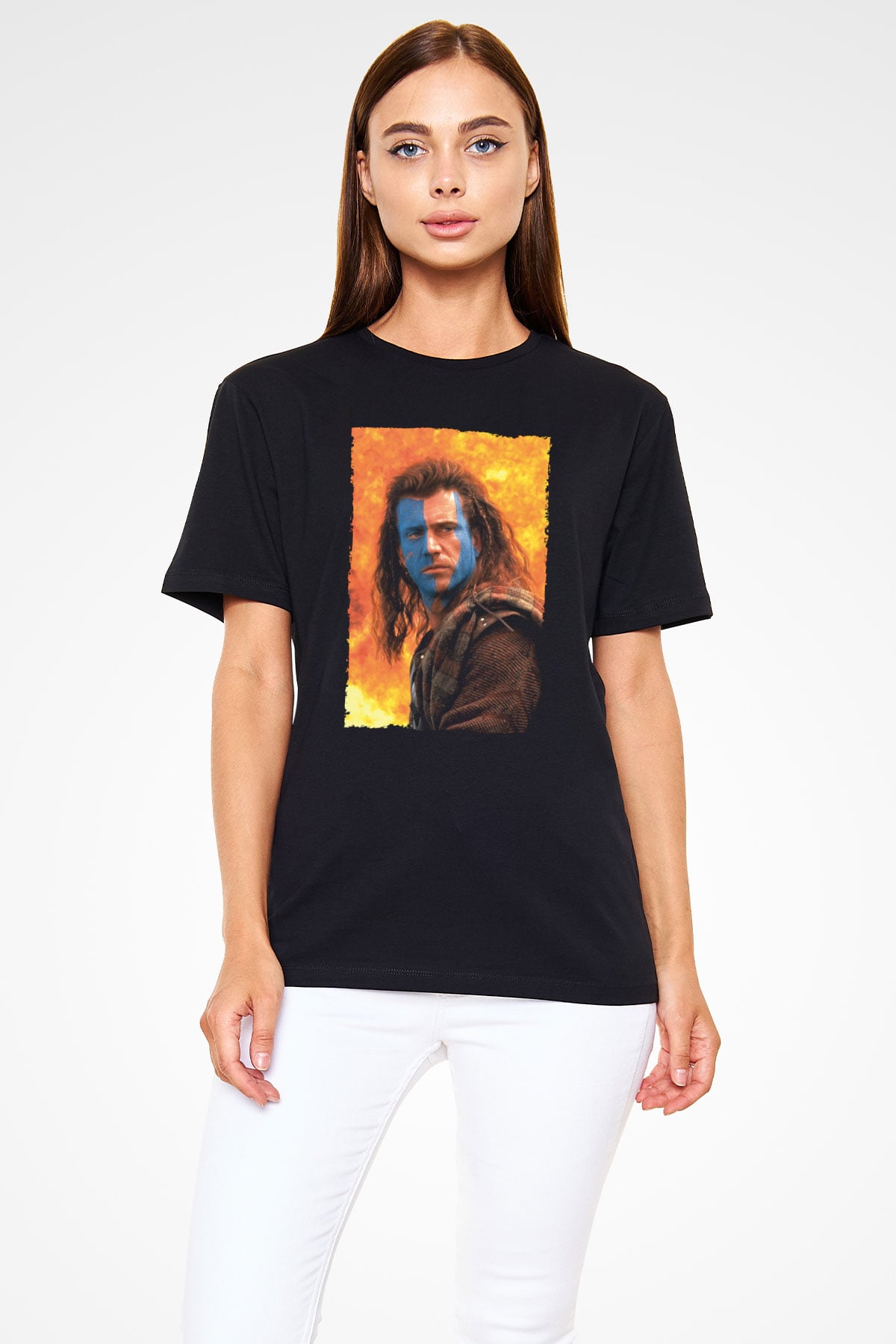 Unisex Cesur Yürek (Braveheart) Baskılı Siyah Tişört