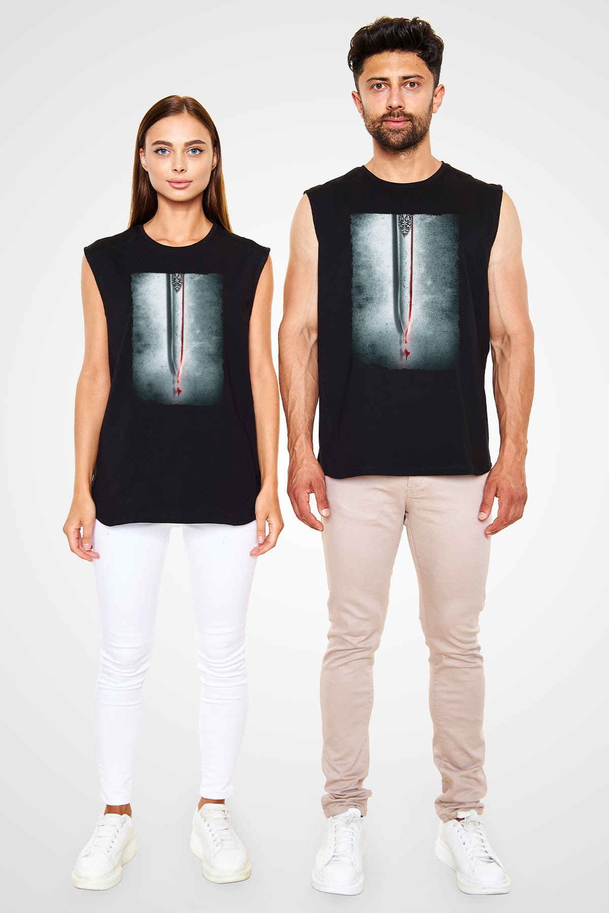 Unisex Cesur Yürek (Braveheart) Baskılı Siyah Kolsuz T-shirt