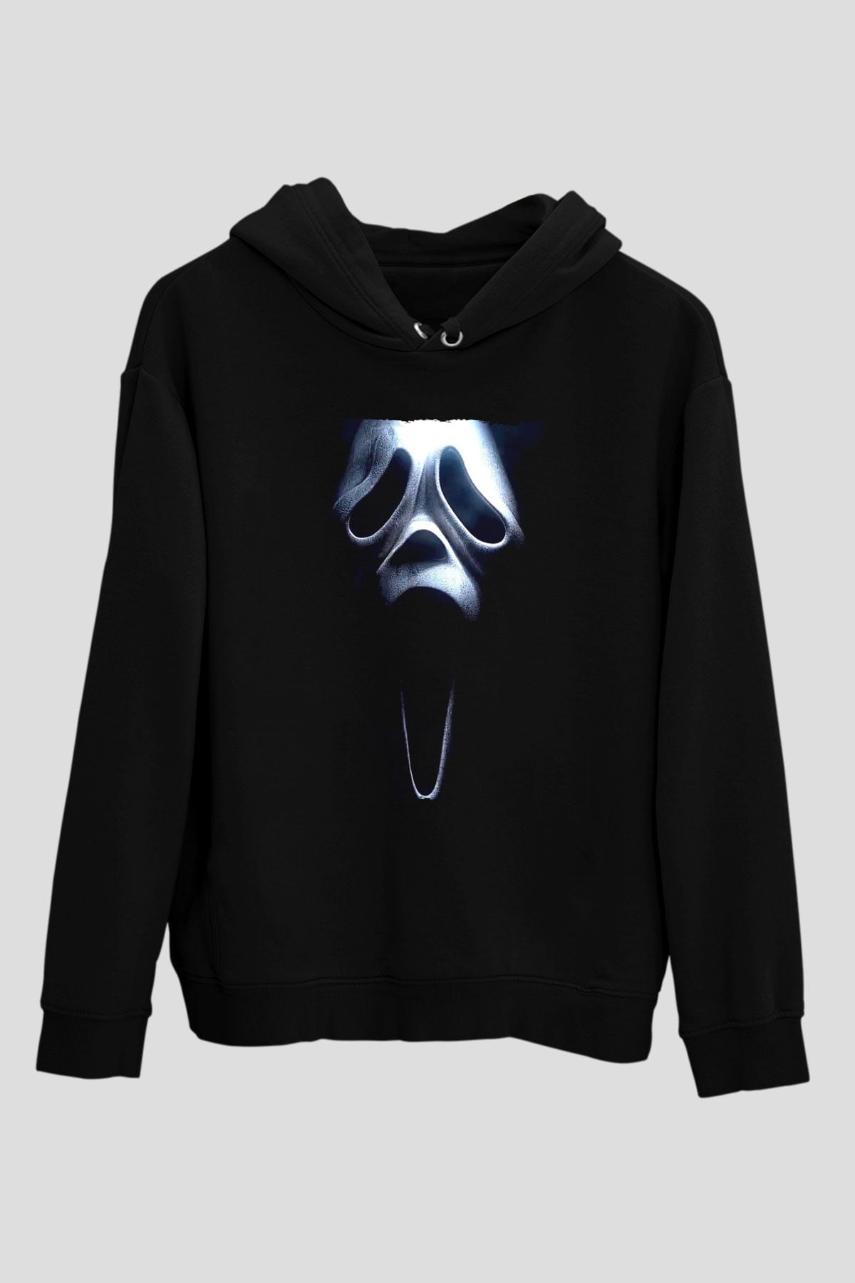 Unisex Çığlık 3 (Scream 3) Baskılı Siyah Kapüşonlu Sweatshirt