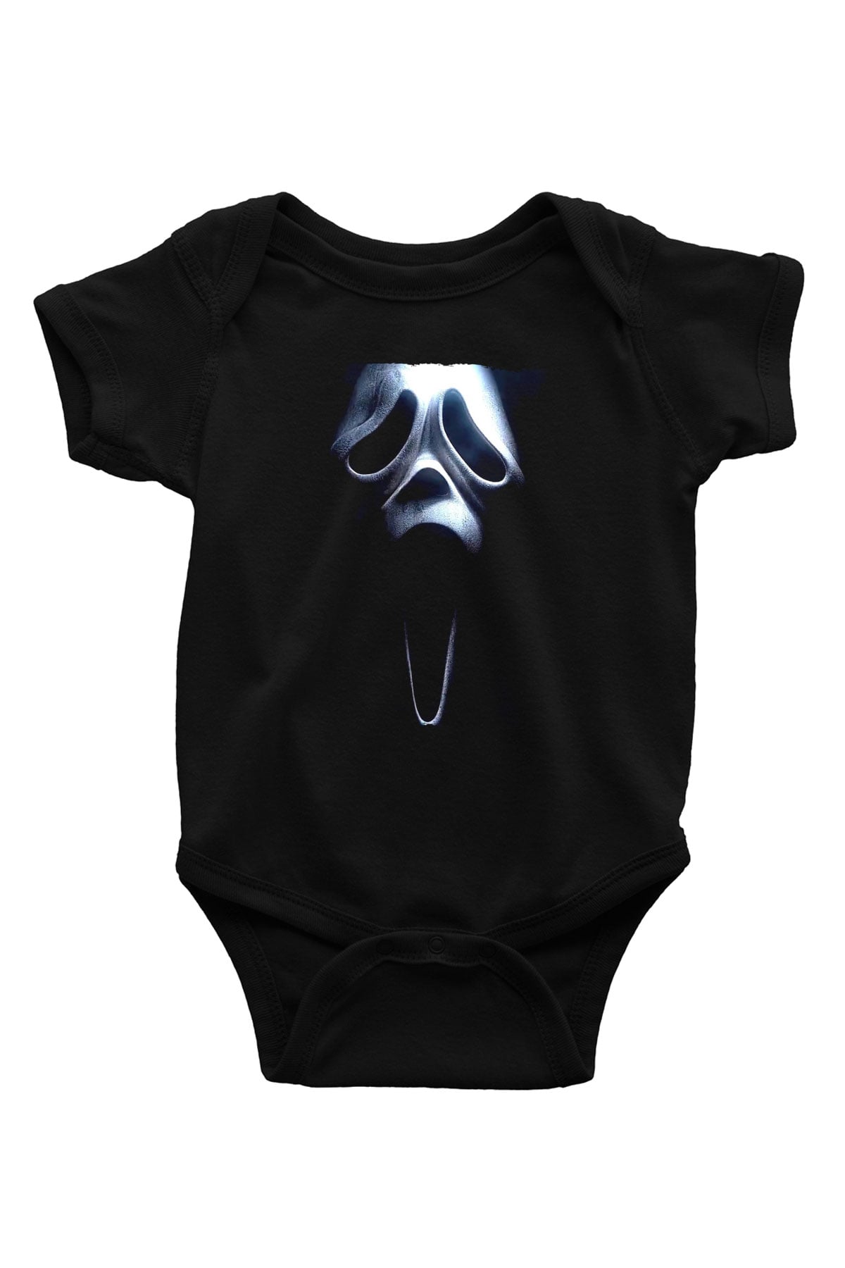 Unisex Çığlık 3 (Scream 3) Baskılı Siyah Bebek Body - Zıbın