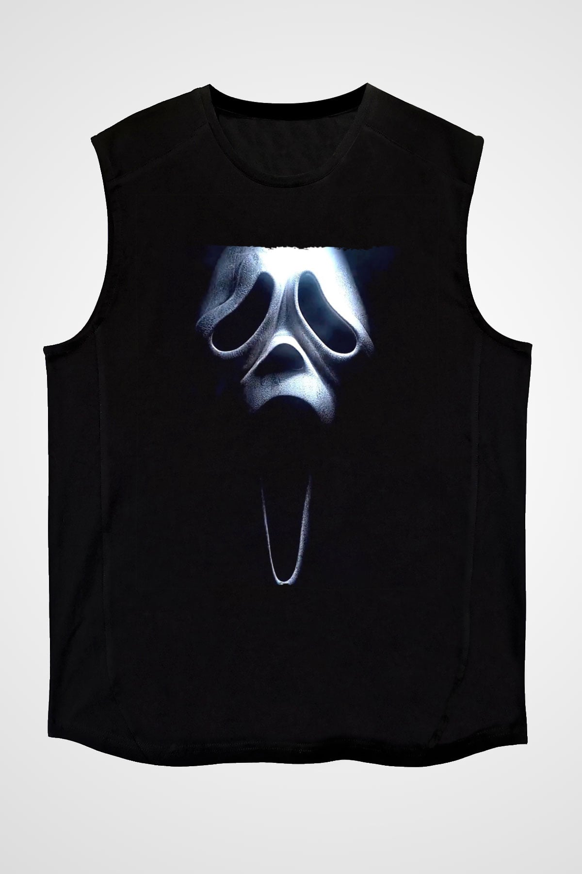 Unisex Çığlık 3 (Scream 3) Baskılı Siyah Kolsuz T-shirt