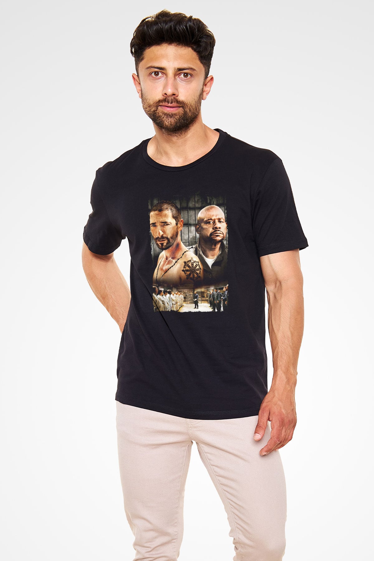 Unisex Deney (The Experiment) Baskılı Siyah T-Shirt