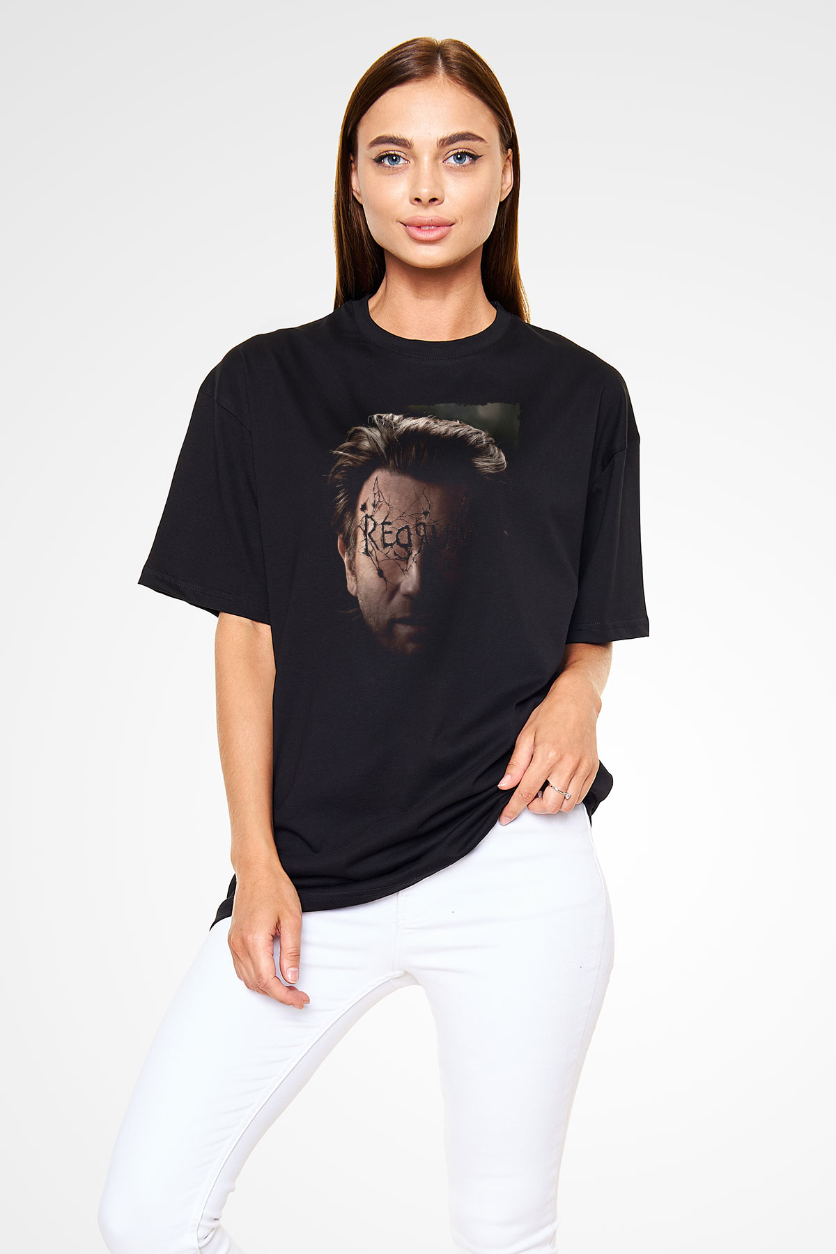 Unisex Doktor Uyku (Doctor Sleep) Baskılı Siyah Oversize Tshirt